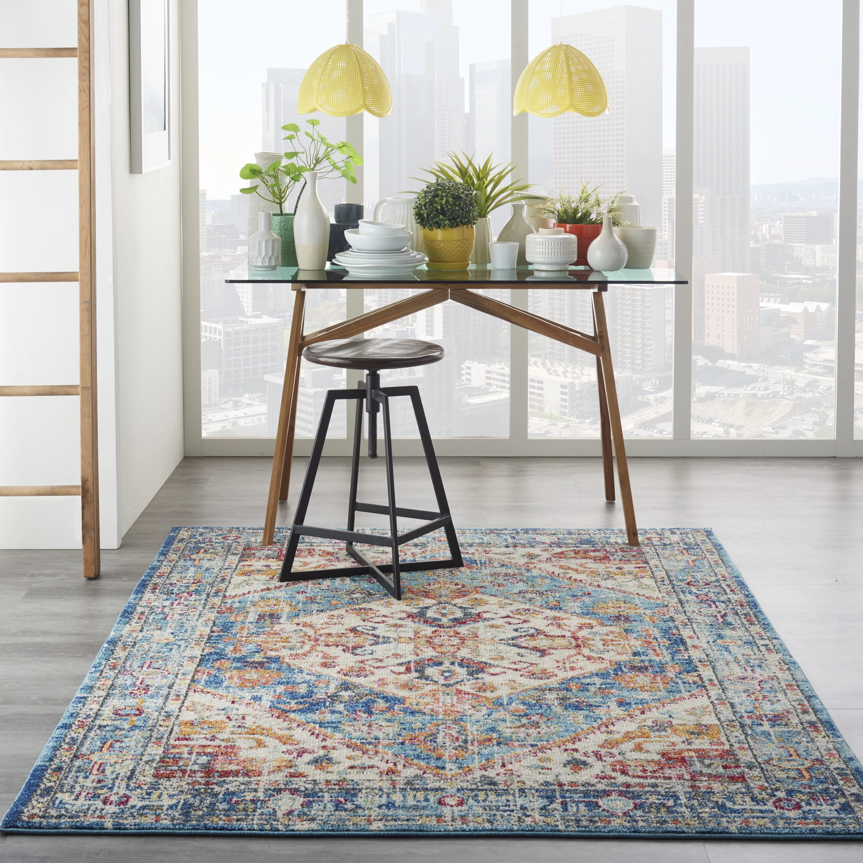 Nourison Passion Ivory/Light Blue 5'3