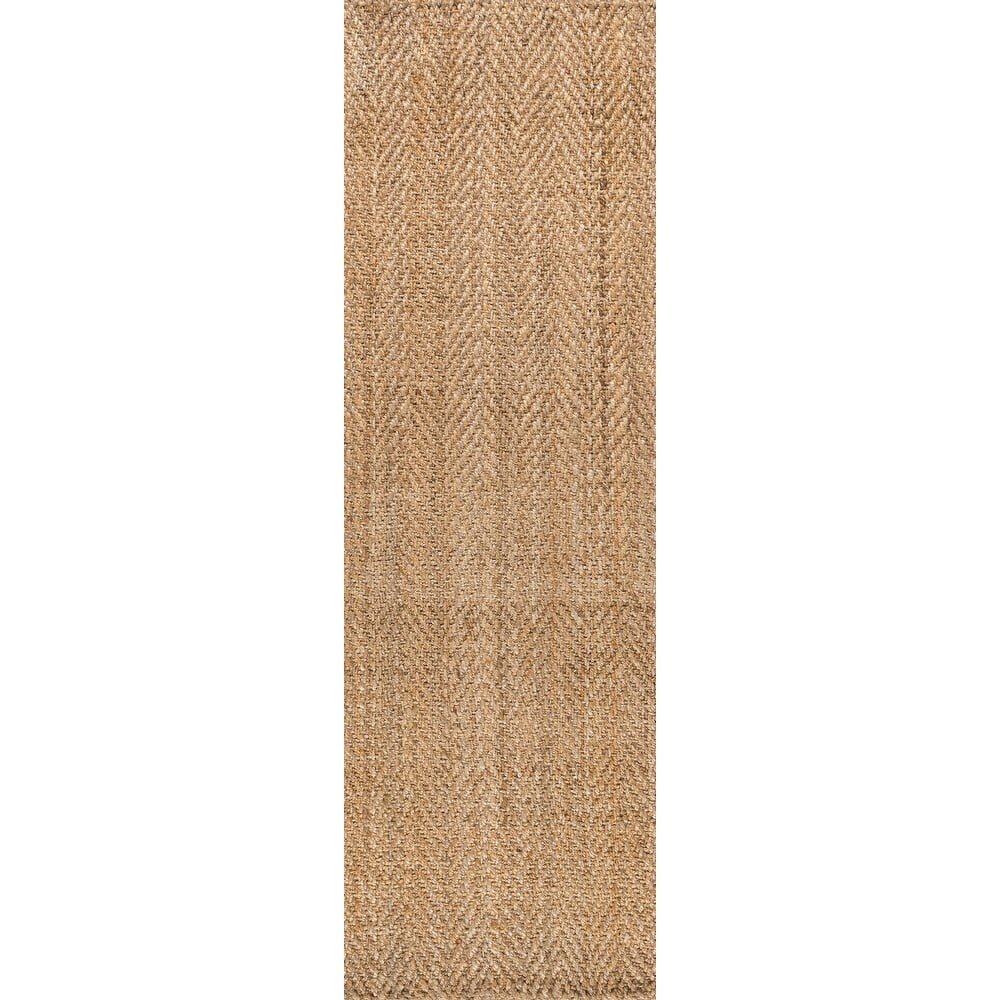 JONATHAN Y JONATHAN Y Estera Hand Woven Herringbone Chunky Jute Area Rug 2 X 8