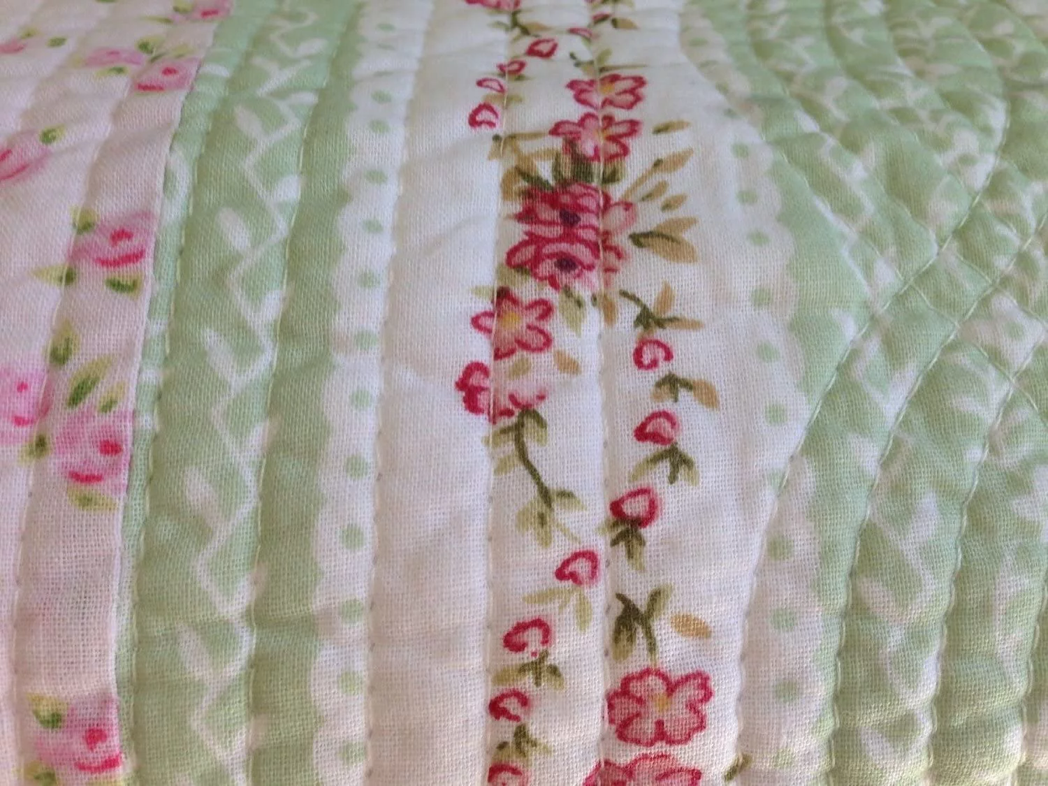 HOOMHIBIU Home Full Queen Quilt Set Shabby Patchwork Vintage Pink Rose Chic