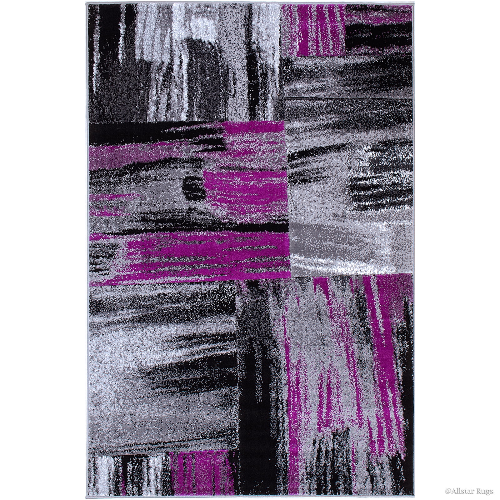 Purple Allstar Modern. Contemporary Woven Rug. Drop-Stitch Weave Technique. Carved Effect. Vivid Pop Colors (7' 10
