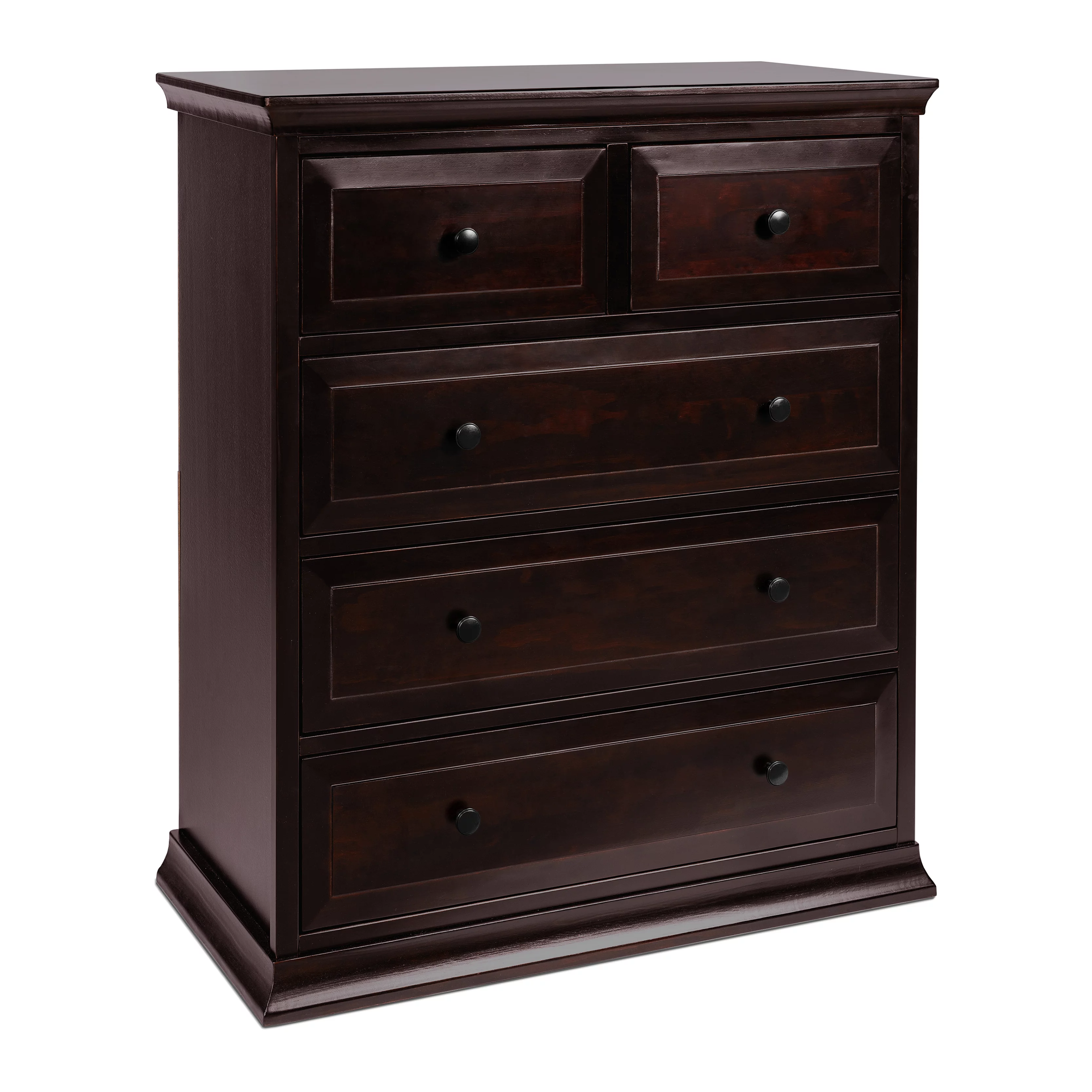 DaVinci Signature 5 Drawer Wooden Tall Dresser in Dark Java