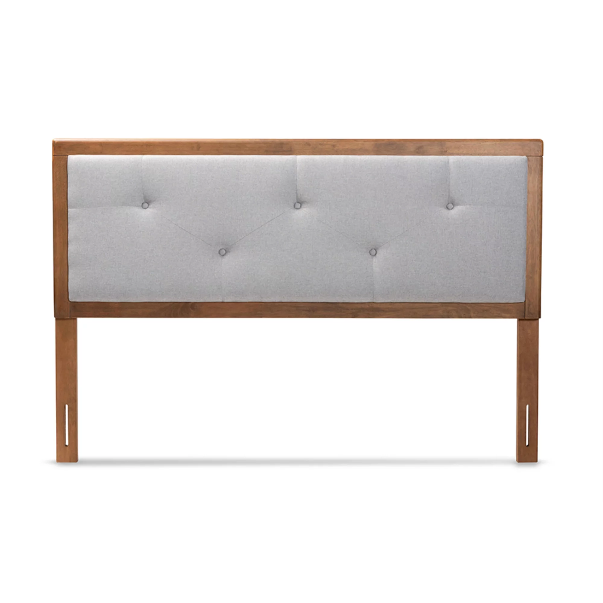Baxton Studio Abner Light Gray and Brown Finished Wood Full Size Headboard