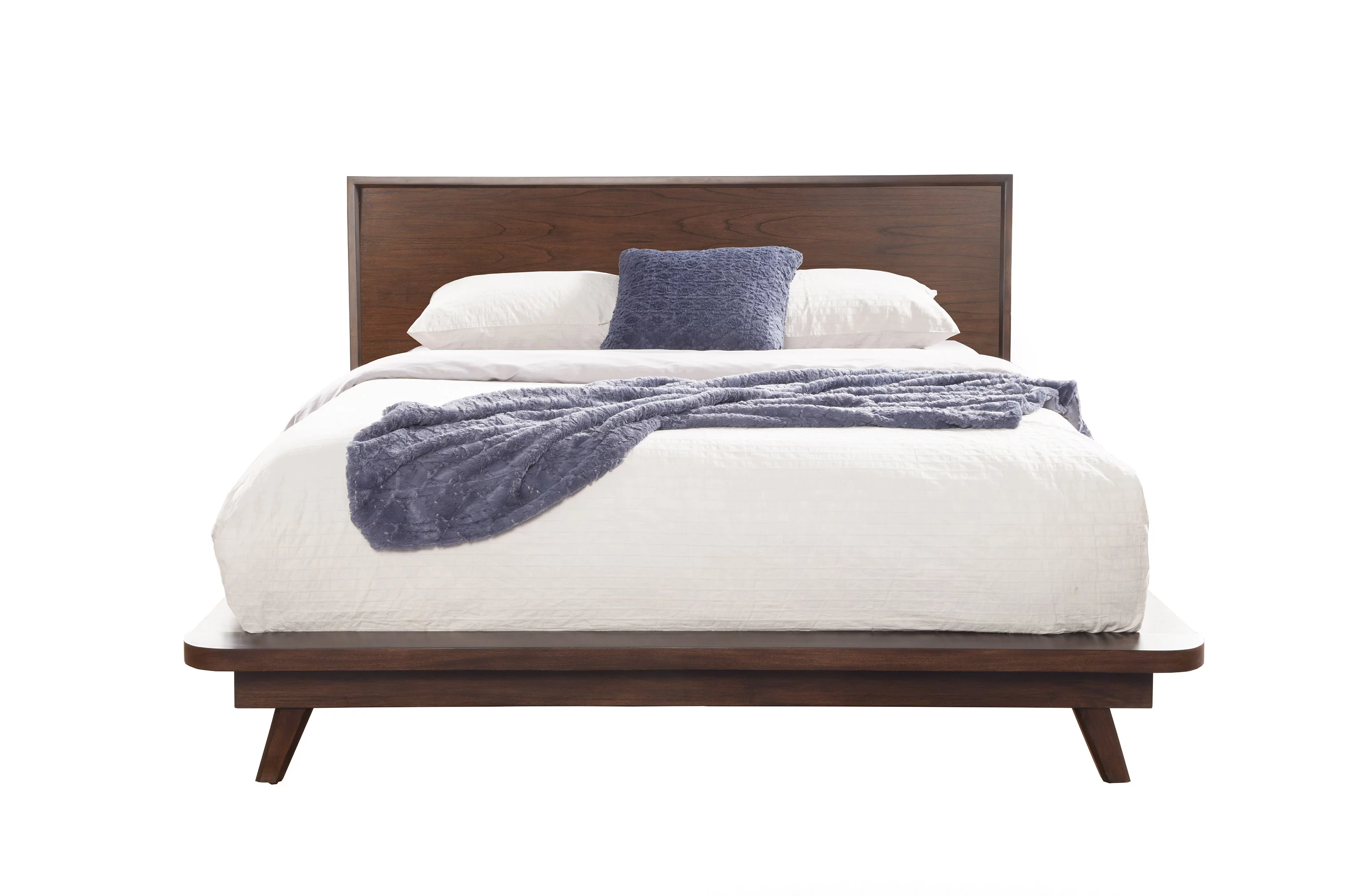 Alpine Furniture Gramercy Standard King Wood Platform Bed in Walnut