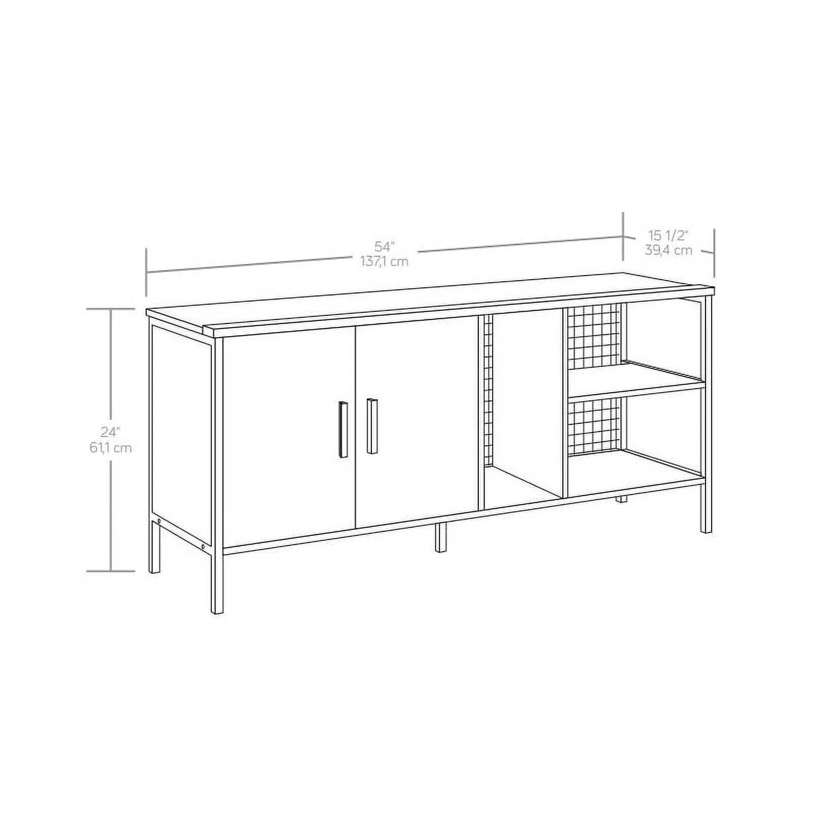 Pemberly Row Engineered Wood and Metal Credenza in Rich Walnut