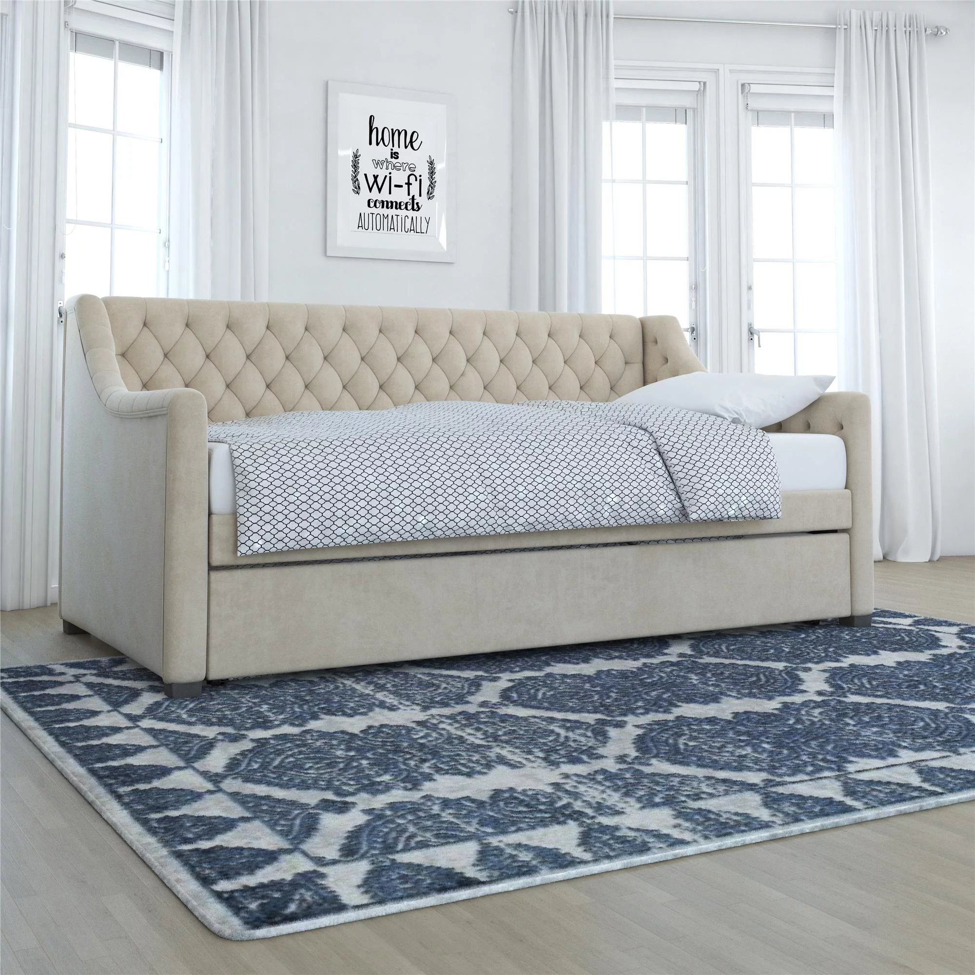 Little Seeds Monarch Hill Ambrosia Daybed and Trundle, Ivory Velvet, Twin