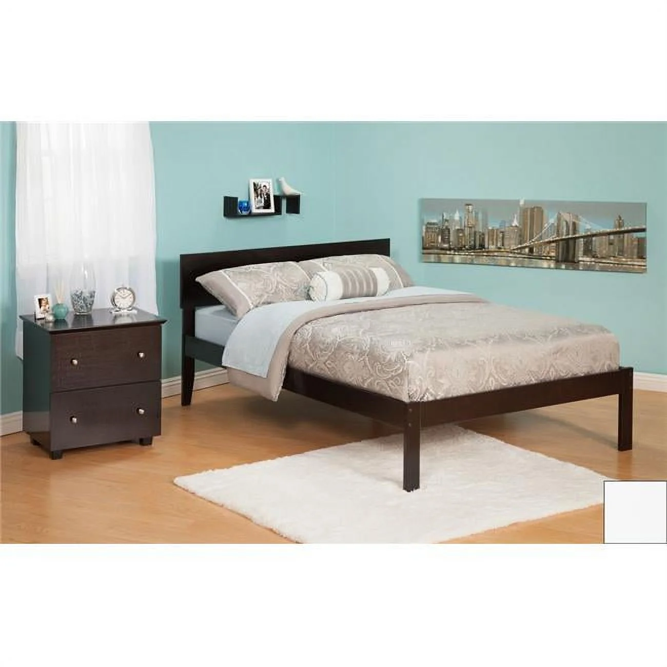 Orlando Full Bed with Open Foot Rail in a White Finish