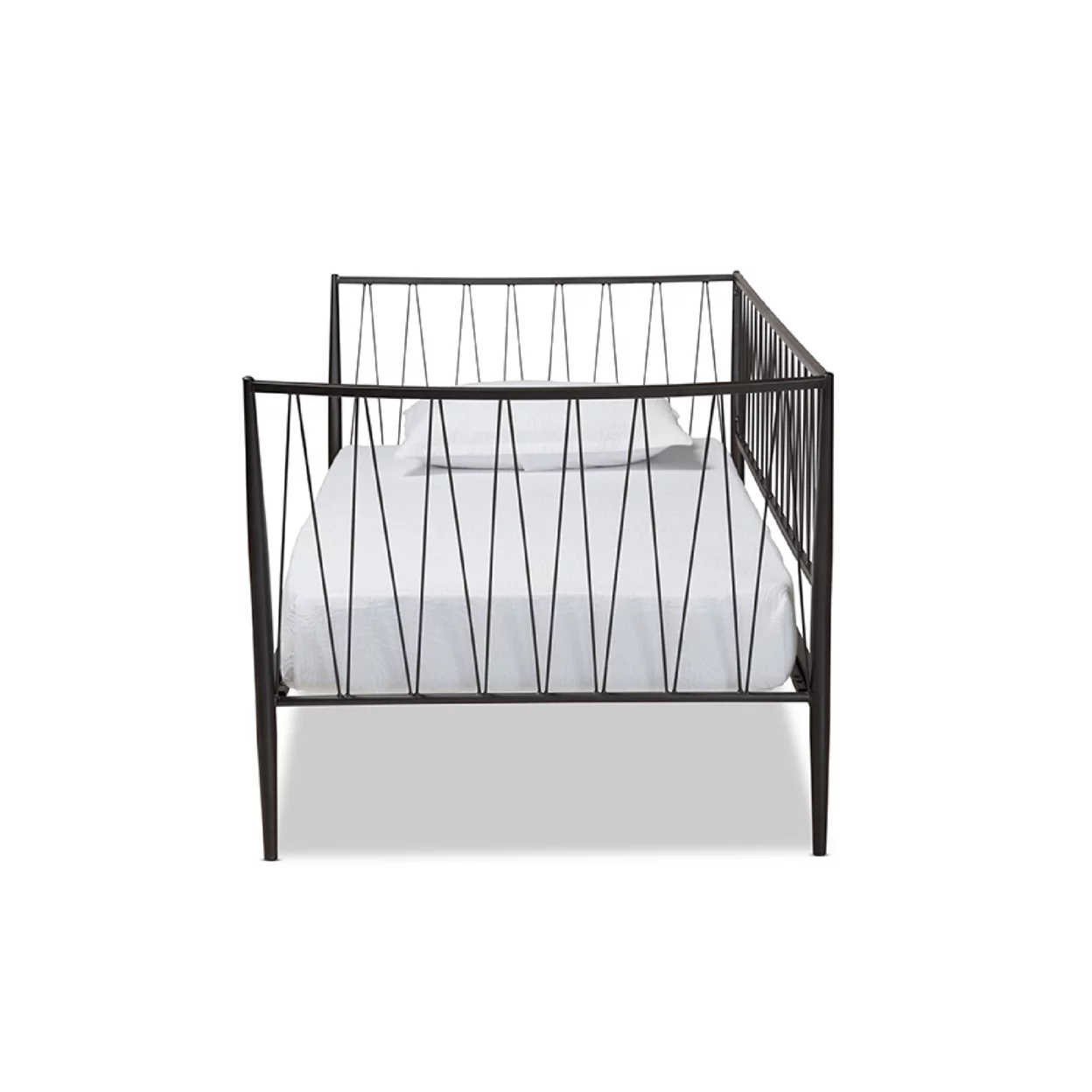 Baxton Studio Lysa Modern and Contemporary Black Finished Metal Twin Size Daybed,Wholesale Interiors