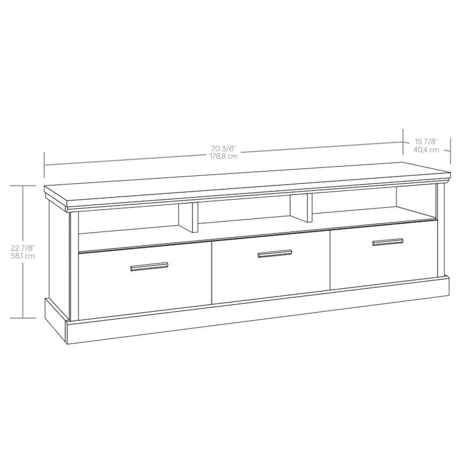 Sauder Aspen Post Engineered Wood Entertainment Credenza in Prime Oak