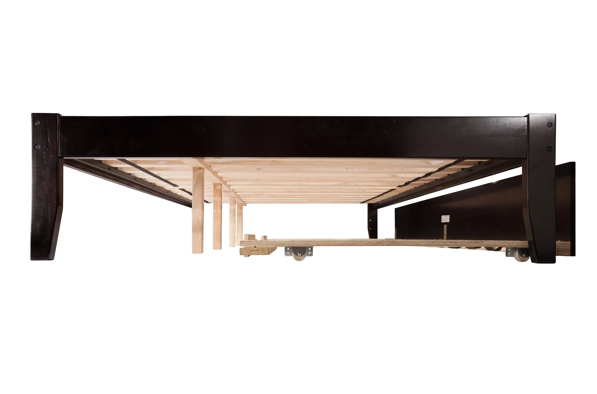 Nantucket Full Platform Bed with Flat Panel Foot Board and Full Size Urban Trundle Bed Bed in Espresso