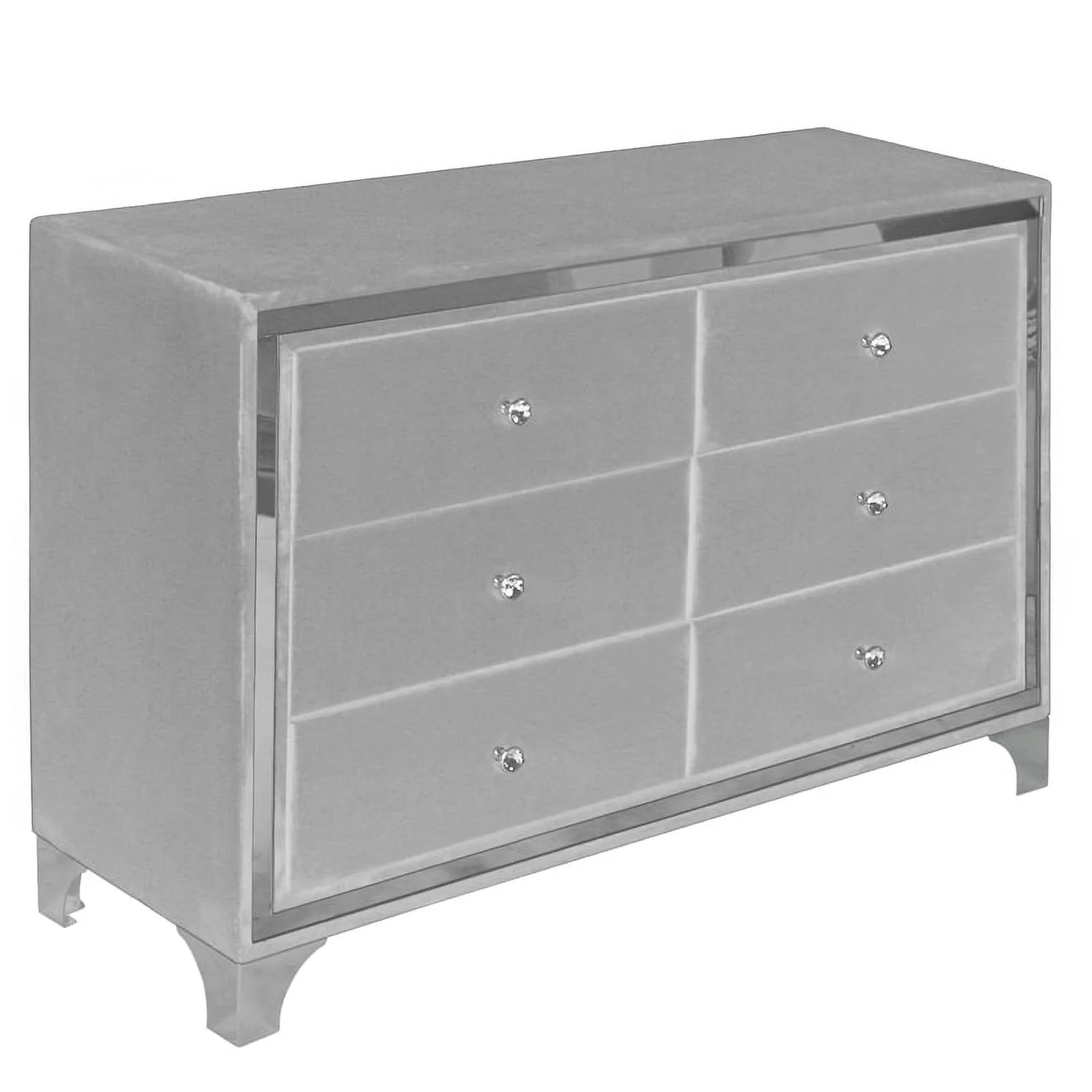 Home Square 2-Piece Set with Double Dresser & King Size Platform Bed in Gray
