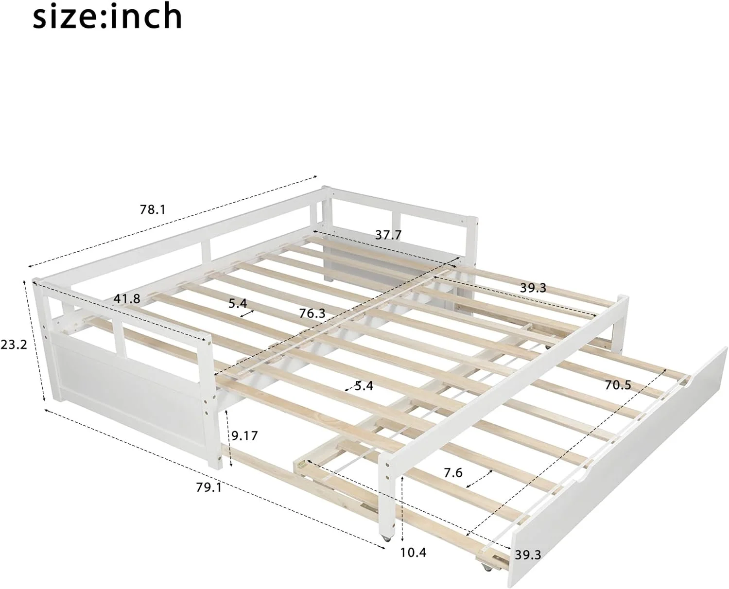 Daybed With Trudle Bed To Kig Desig Sofa Bed, 78.2