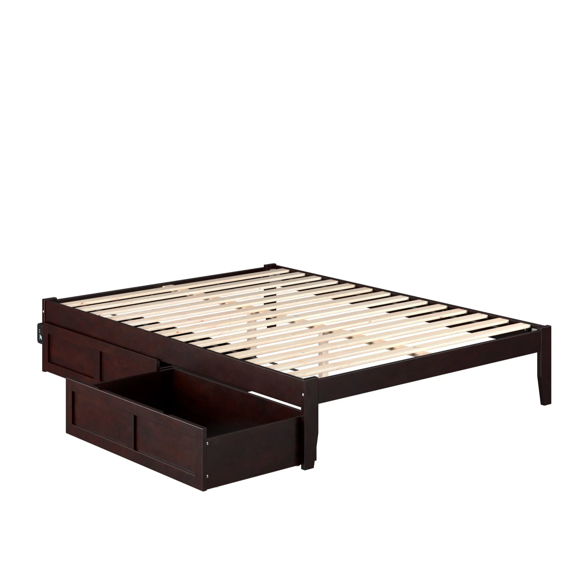 AFI Colorado Modern Wood Queen Bed with 2 Drawers in Espresso