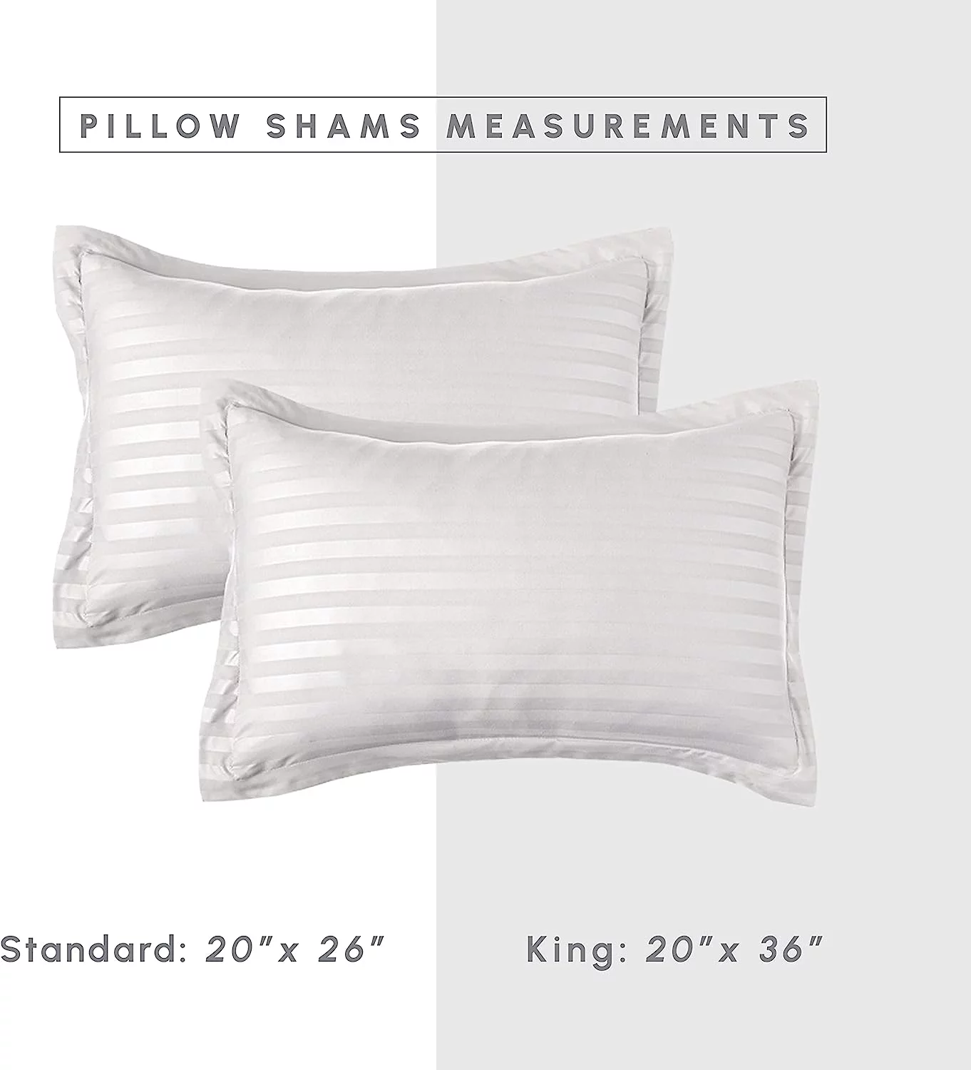 Mocassi Cozy & Soft 8-Piece Bedding Set - Includes Comforter, Smart Sheet Set, Bed Skirt, Matching Pillowcases and Shams, Striped Design, Full/Queen, White Comforter Set