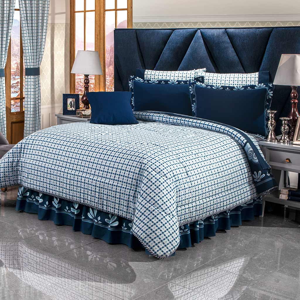 ANDALUCIA VINTAGE DECORATIVE REVERSIBLE COMFORTER SET AND SHEET SET 10 PCS KING SIZE