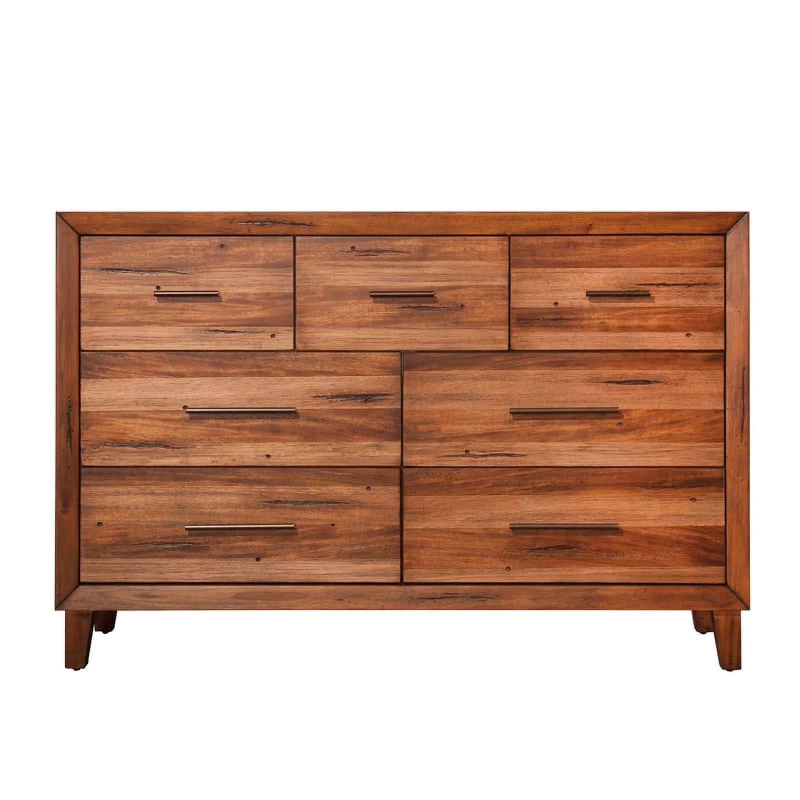 Home Square 2-Piece Set with Trinidad Full Bed & 7 Drawer Dresser in Toffee