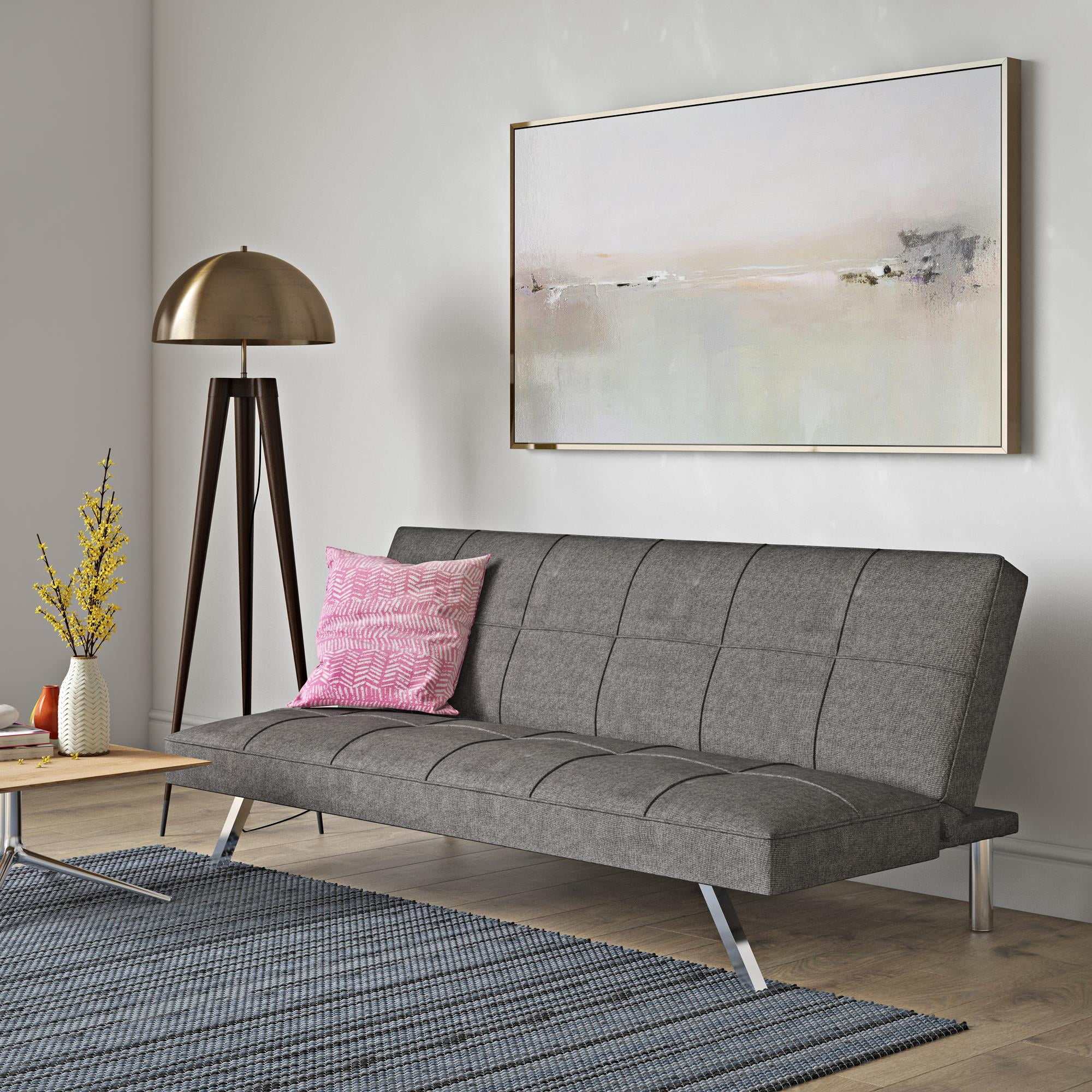 METAL FRAME, STAINLESS LEG, FUTON, SOFA BED Futon Sofa Bed,Modern Convertible Love seat for Compact Living Spaces,Studio,Apartment,Dorm,Guest Room