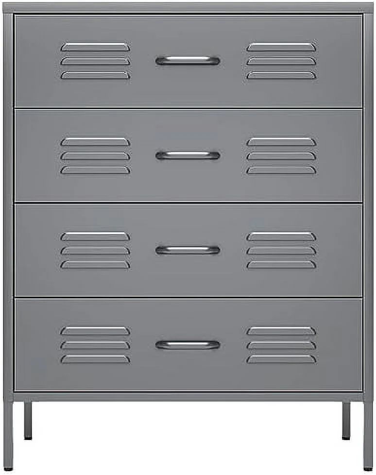 NLIBOOMLife Black Metal Dresser with 4 Drawers Chest of Drawers for Bedroom 40" Tall Dresser Drawers Metal Cabinet for Home Office Bedroom Living Room Closet