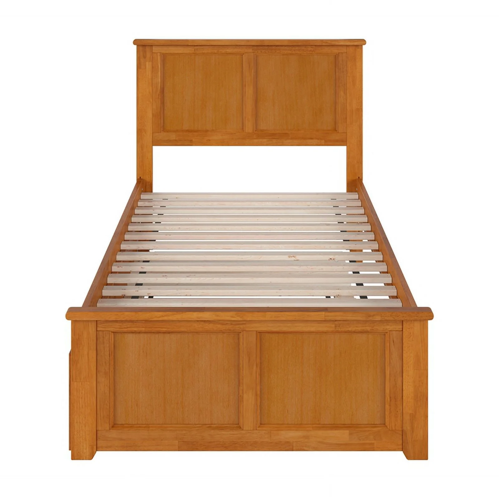 Madison TXL Platform Bed with Matching Footboard & TXL Trundle in Light Toffee