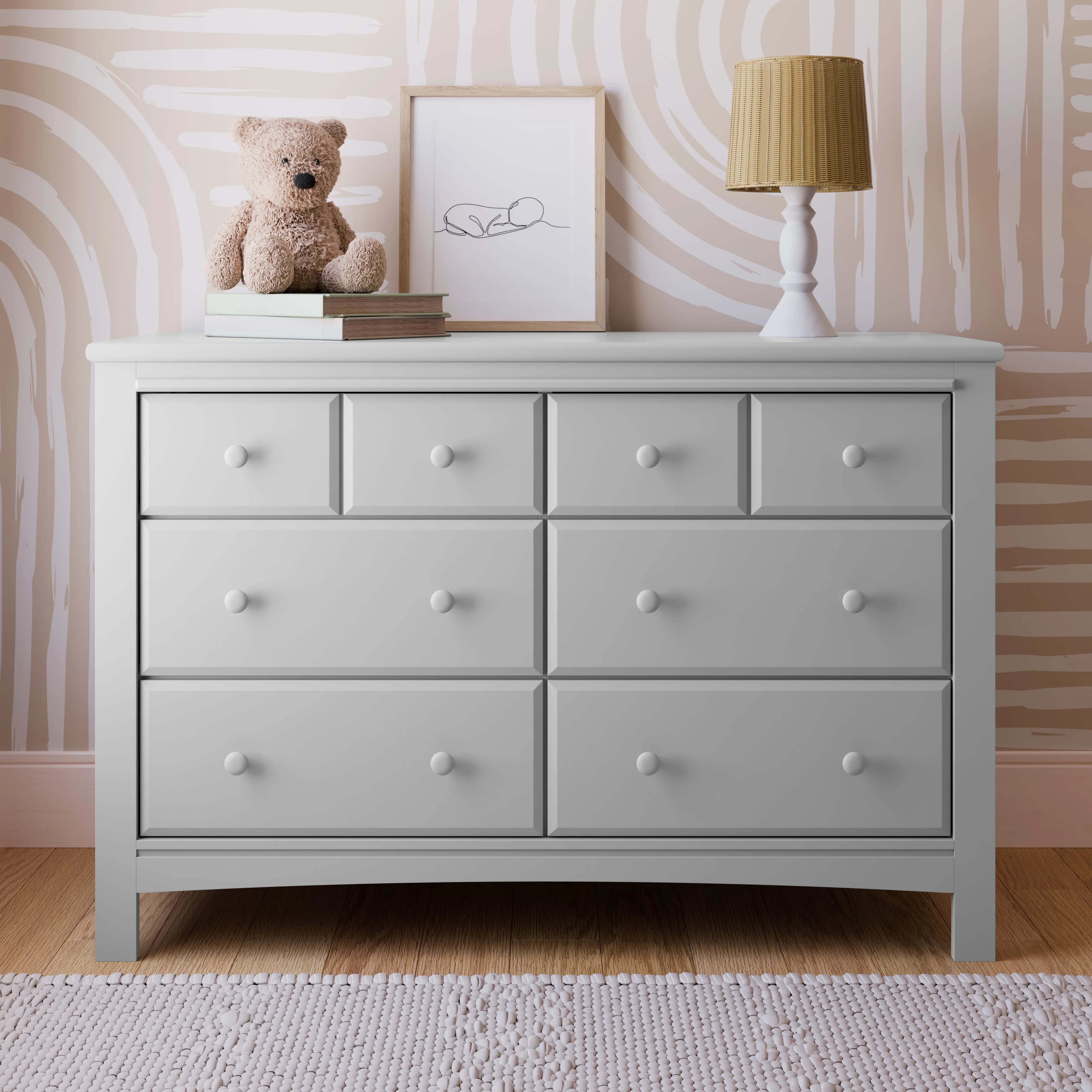 Graco Benton 6 Drawer Double Dresser, Pebble Gray