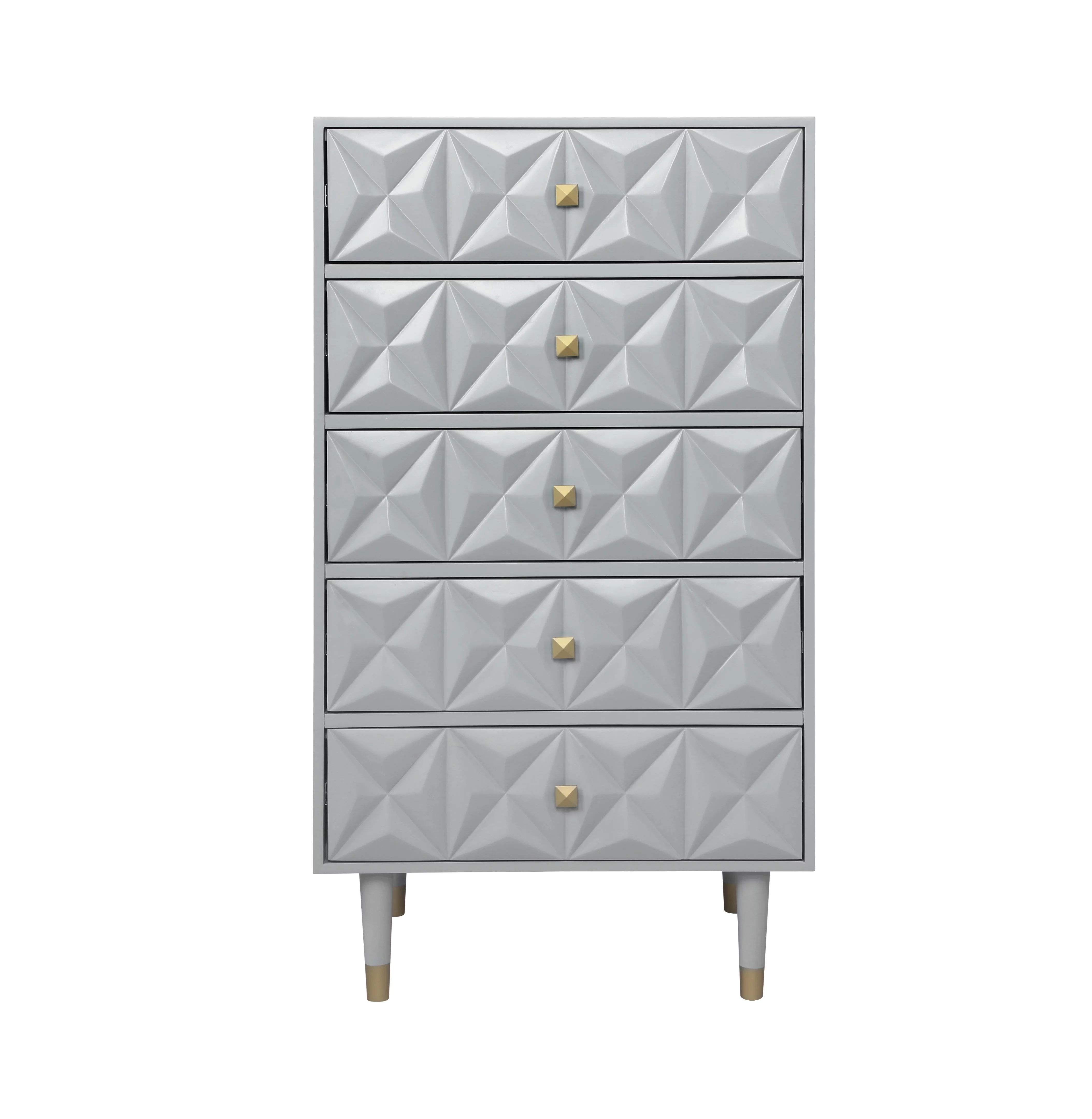 Linon 5-Drawer Geo Texture Chest, Multiple Colors