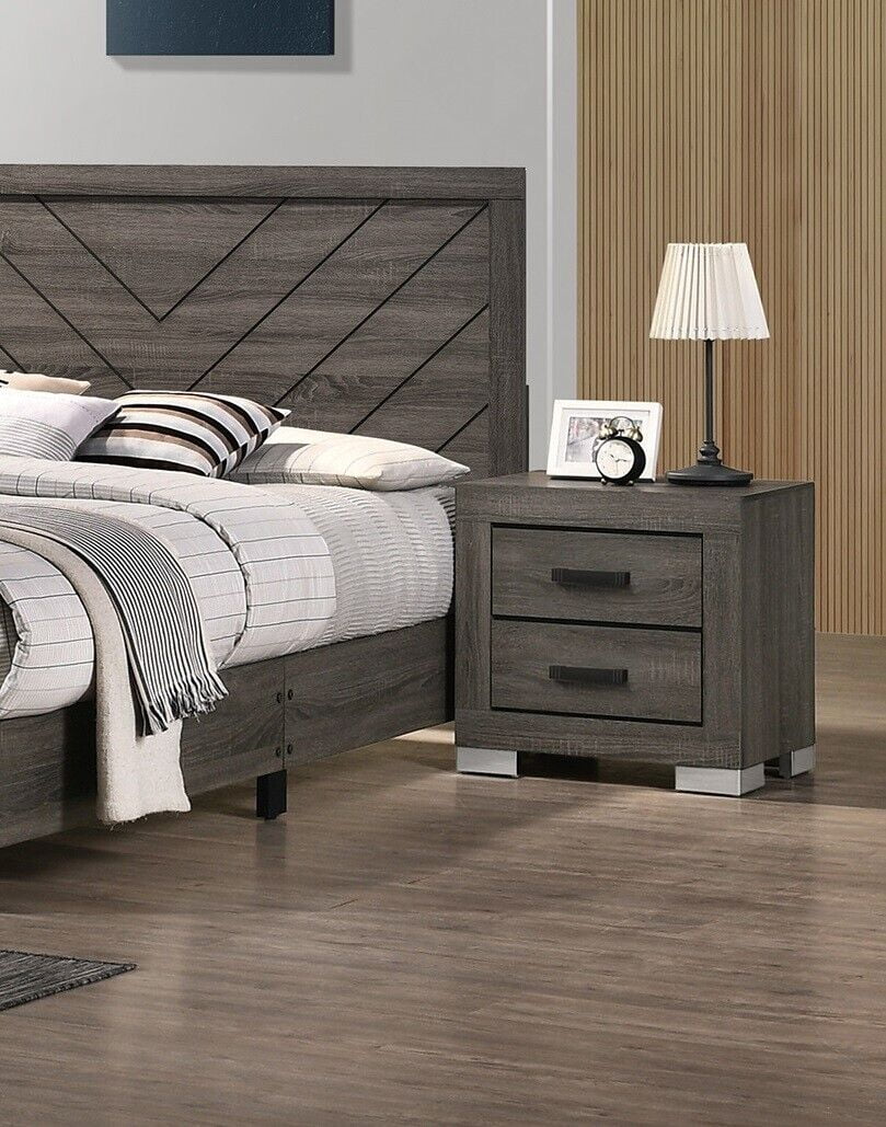 Gorgeous Crafted Design Eastern King Size Bed 2x Nightstands 3pc Bedroom Set Transitional Wooden Furniture Headboard