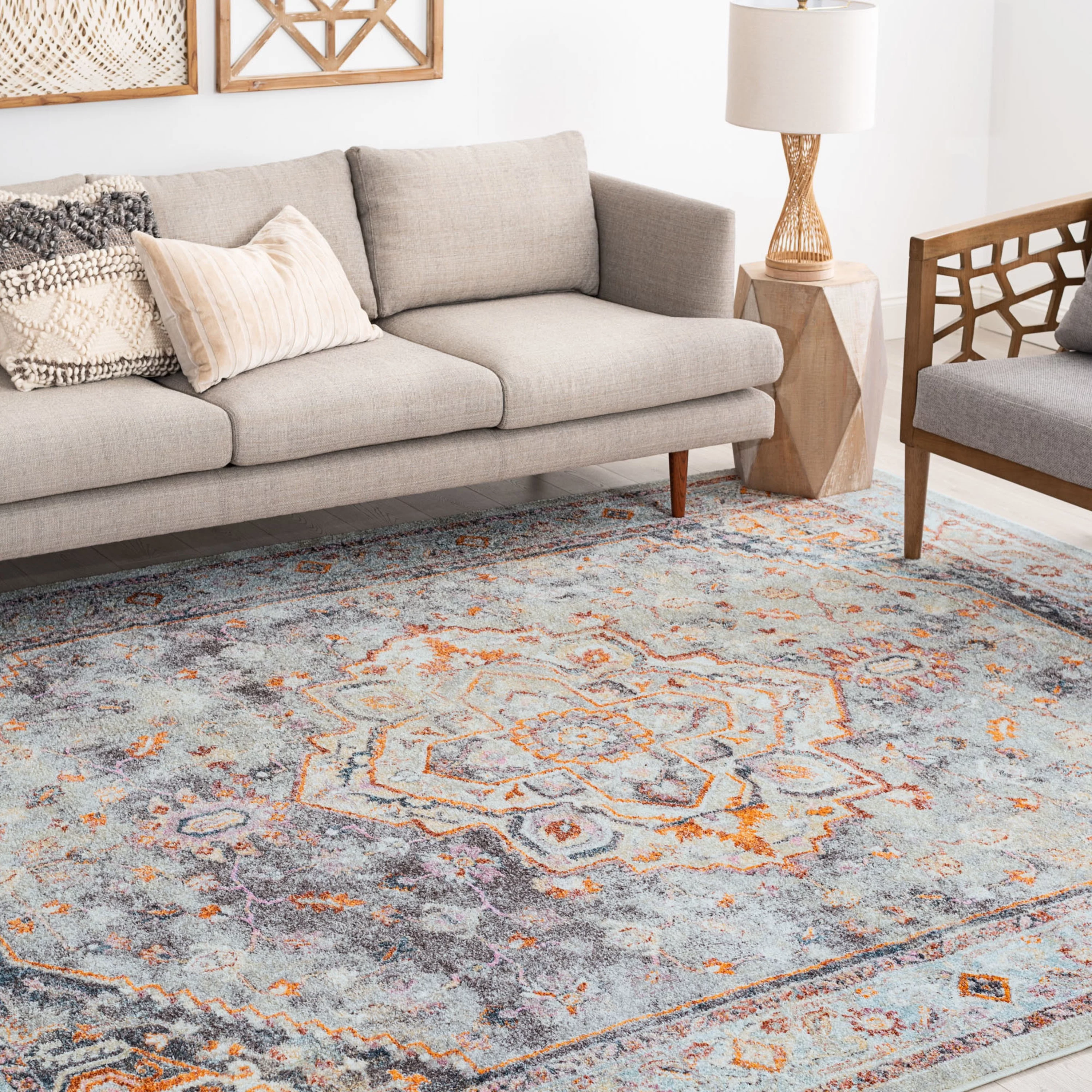 5x8 Traditional Gray Area Rugs for Living Room | Bedroom Rug | Dining Room Rug | Indoor Entry or Entryway Rug | Kitchen Rug | Alfombras para Salas 5'3'' x 7'3''