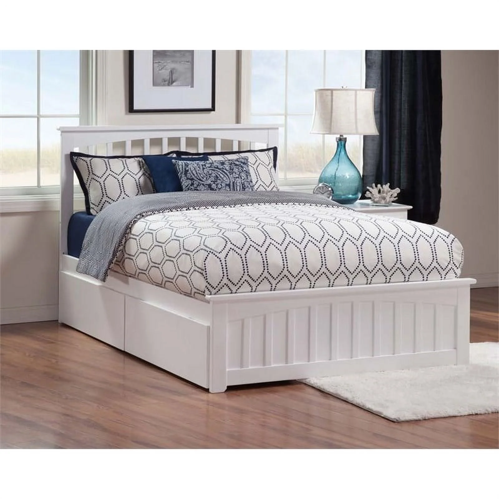 Rosebery Kids Queen Storage Platform Bed in White