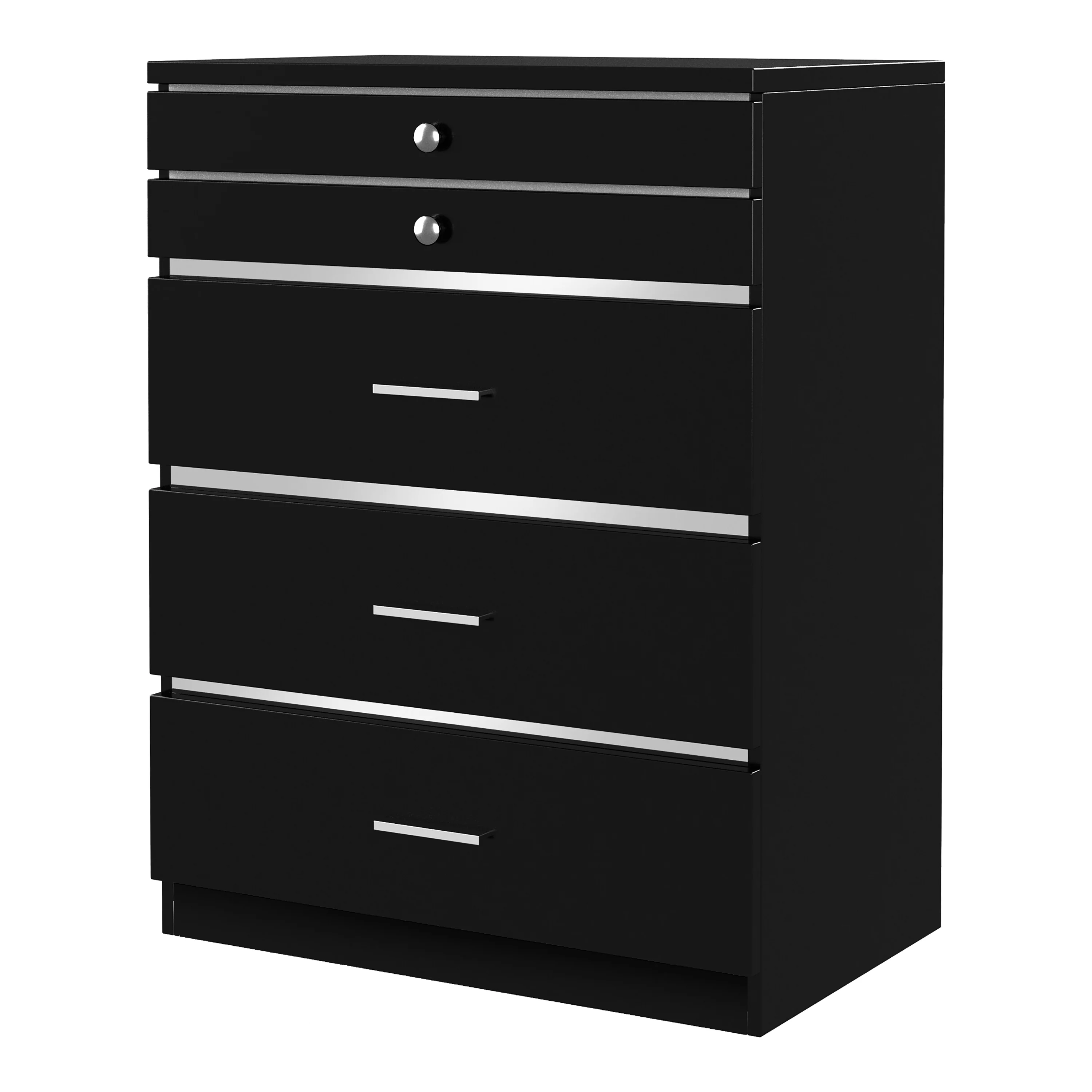 Hillcrest Indoor 5-Drawer Wood Black Vanity Chest for Bedroom by Furniture of America