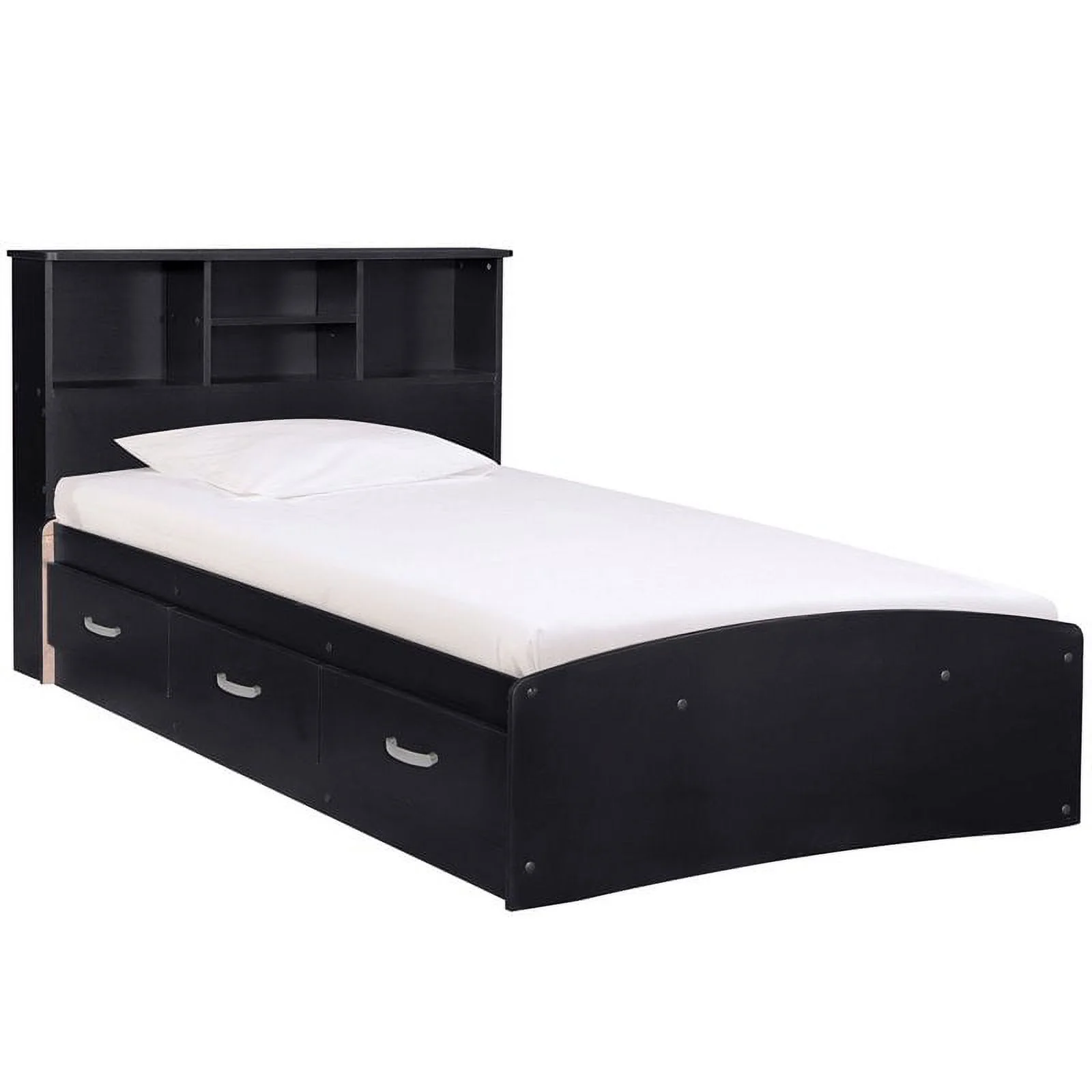 Home Square 3-Piece Set with Twin Bed Armoire Wardrobe Cabinet & Nightstand