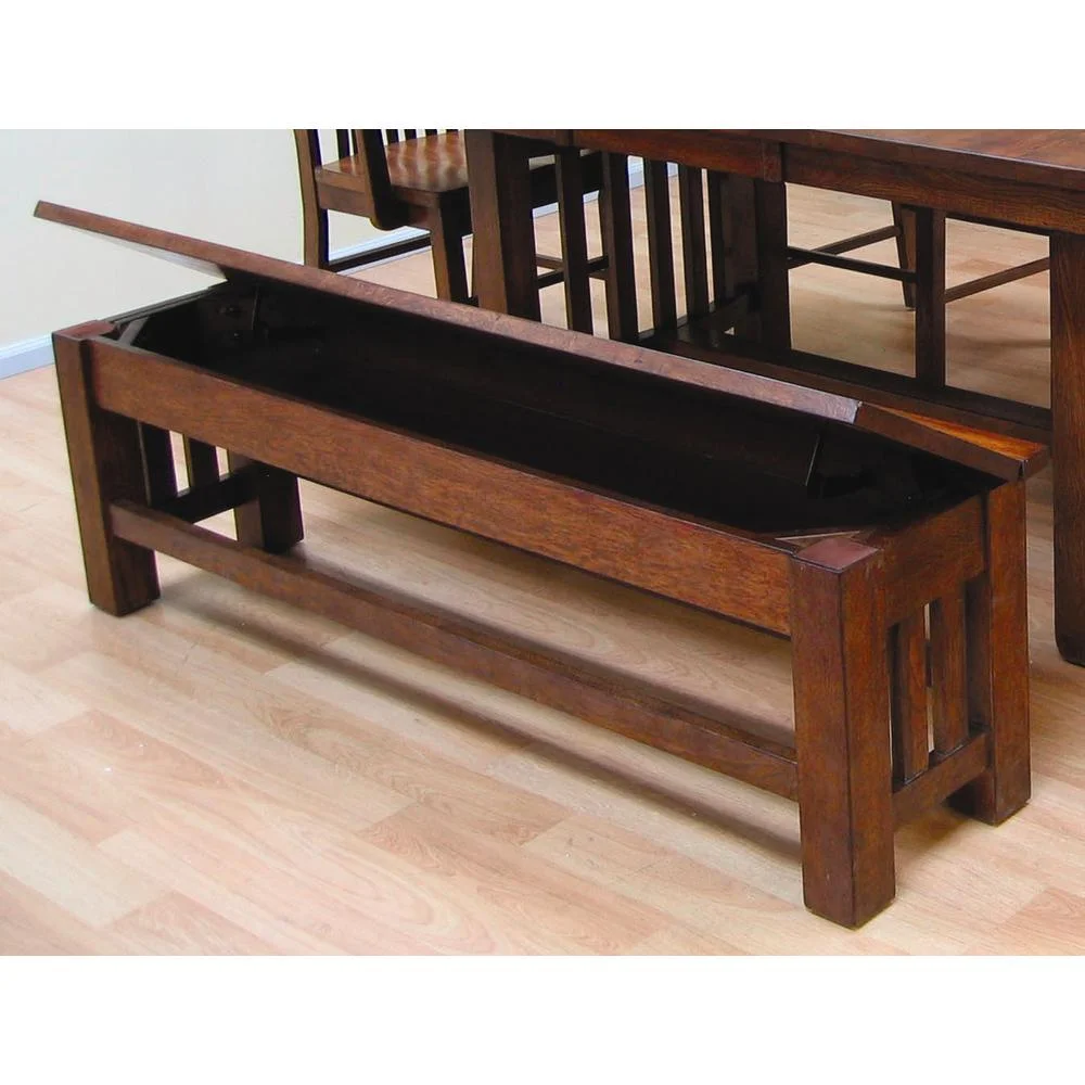 Mission Oak Storage Bench, Belen Kox