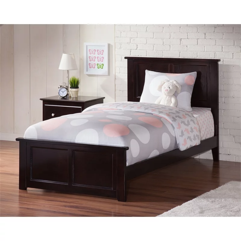 Roseberry Kids Farmhouse Solid Wood Twin XL Foundation Bed in Espresso