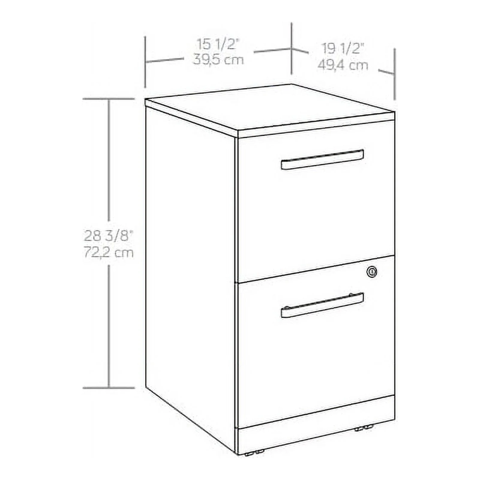 Pemberly Row Engineered Wood 2-Drawer Mobile File in Hudson Elm/Brown