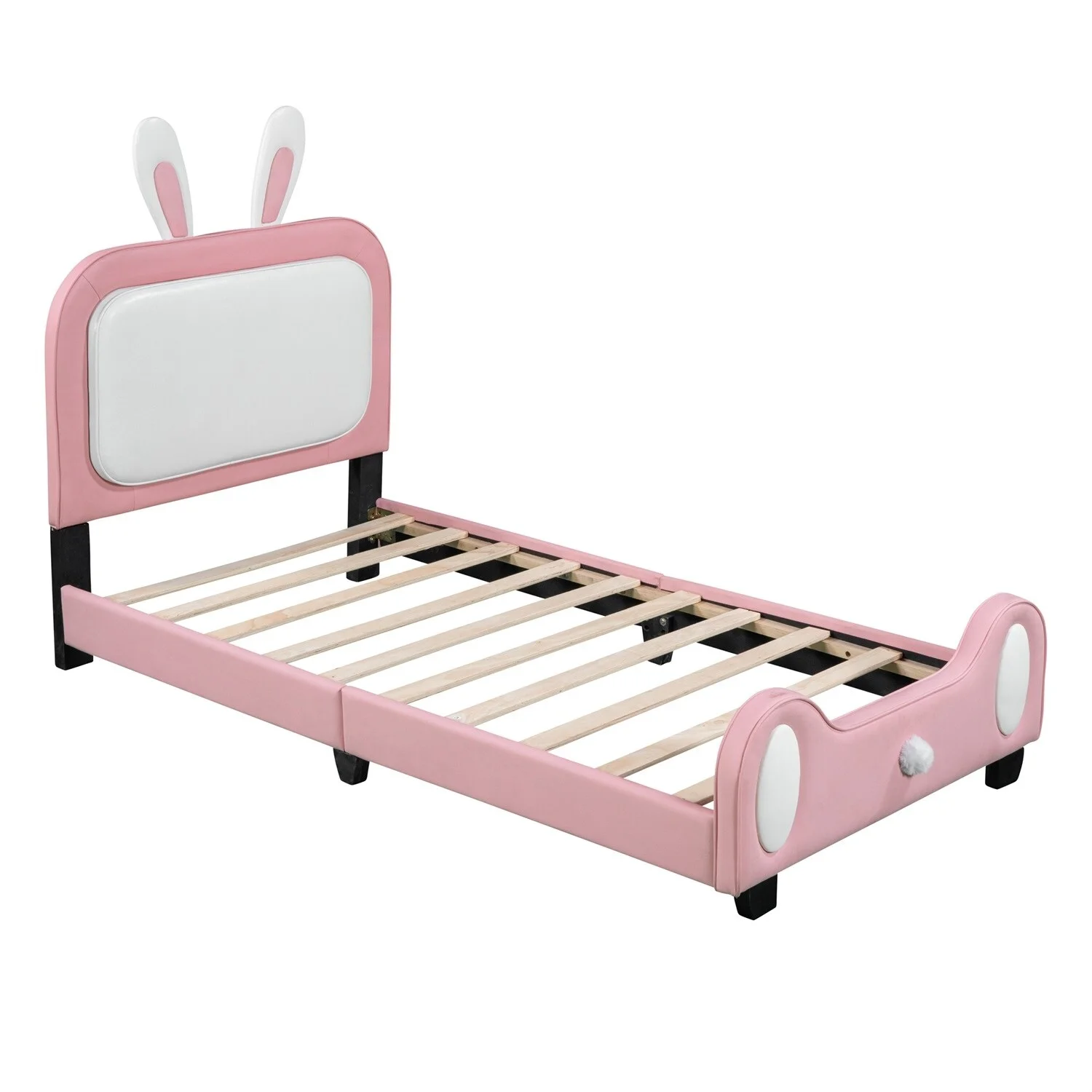 MERAX  Upholstered Rabbit-Shape Princess Bed Twin