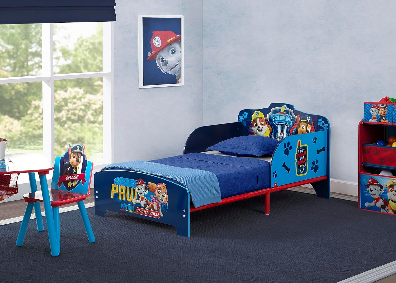 PAW Patrol Wood & Metal Toddler Bed, Blue