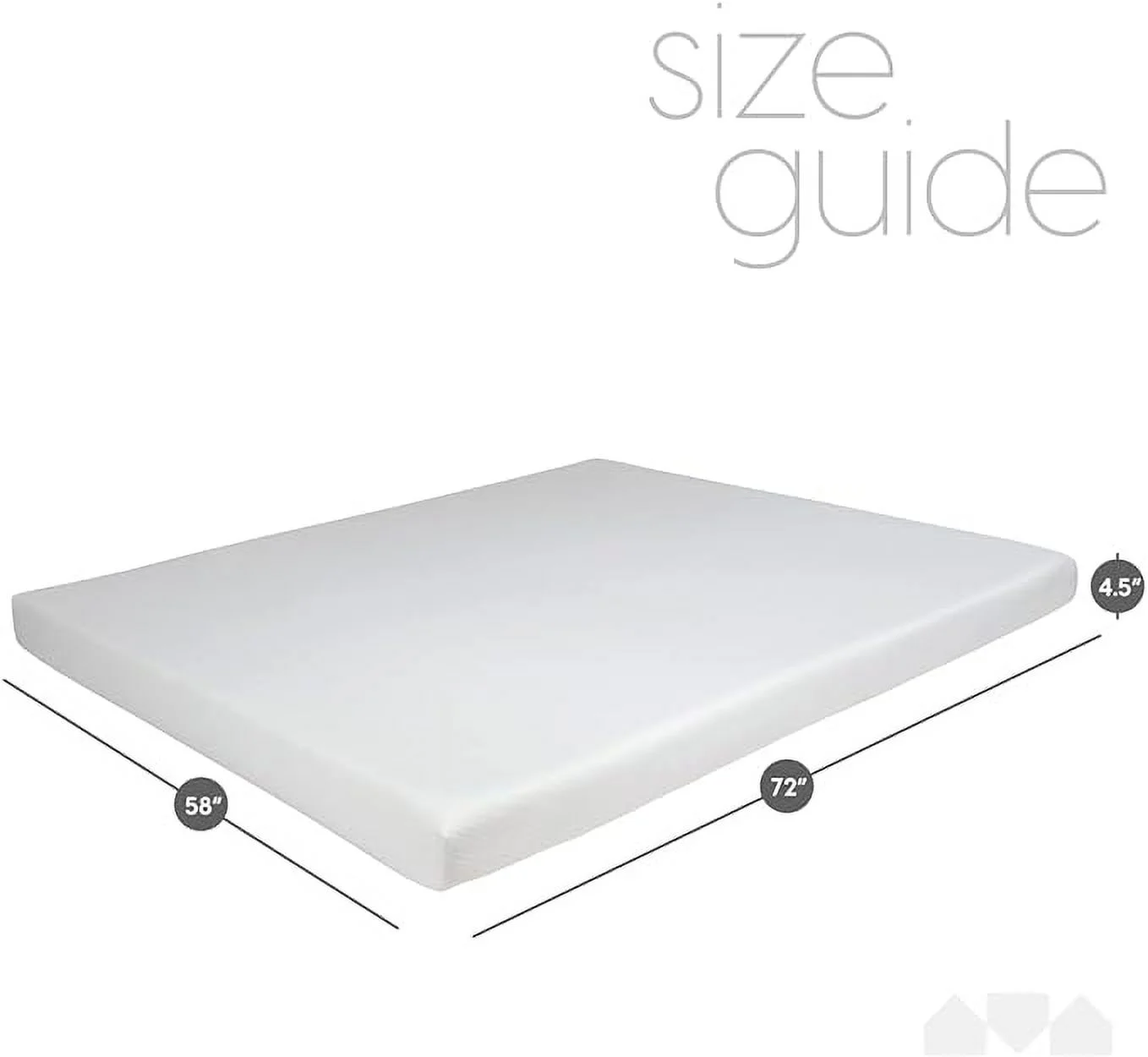 Milliard 4.5-inch Memory Foam Replacement Mattress for Queen Size Sleeper Sofa Bed and Couch Beds (Sofa Not Included) - Queen