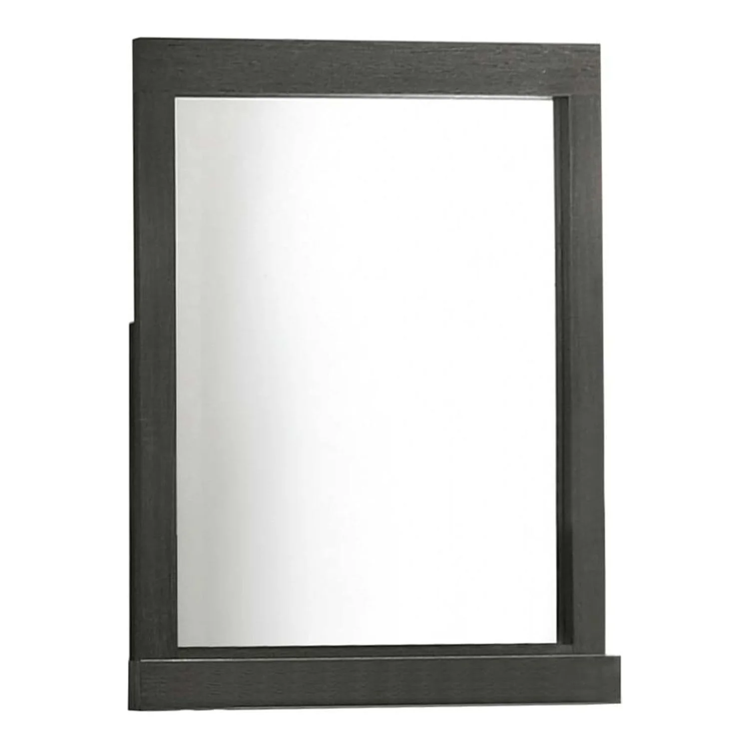 Acme Furniture Lantha Wooden Frame Beveled Edge Mirror in Gray Oak