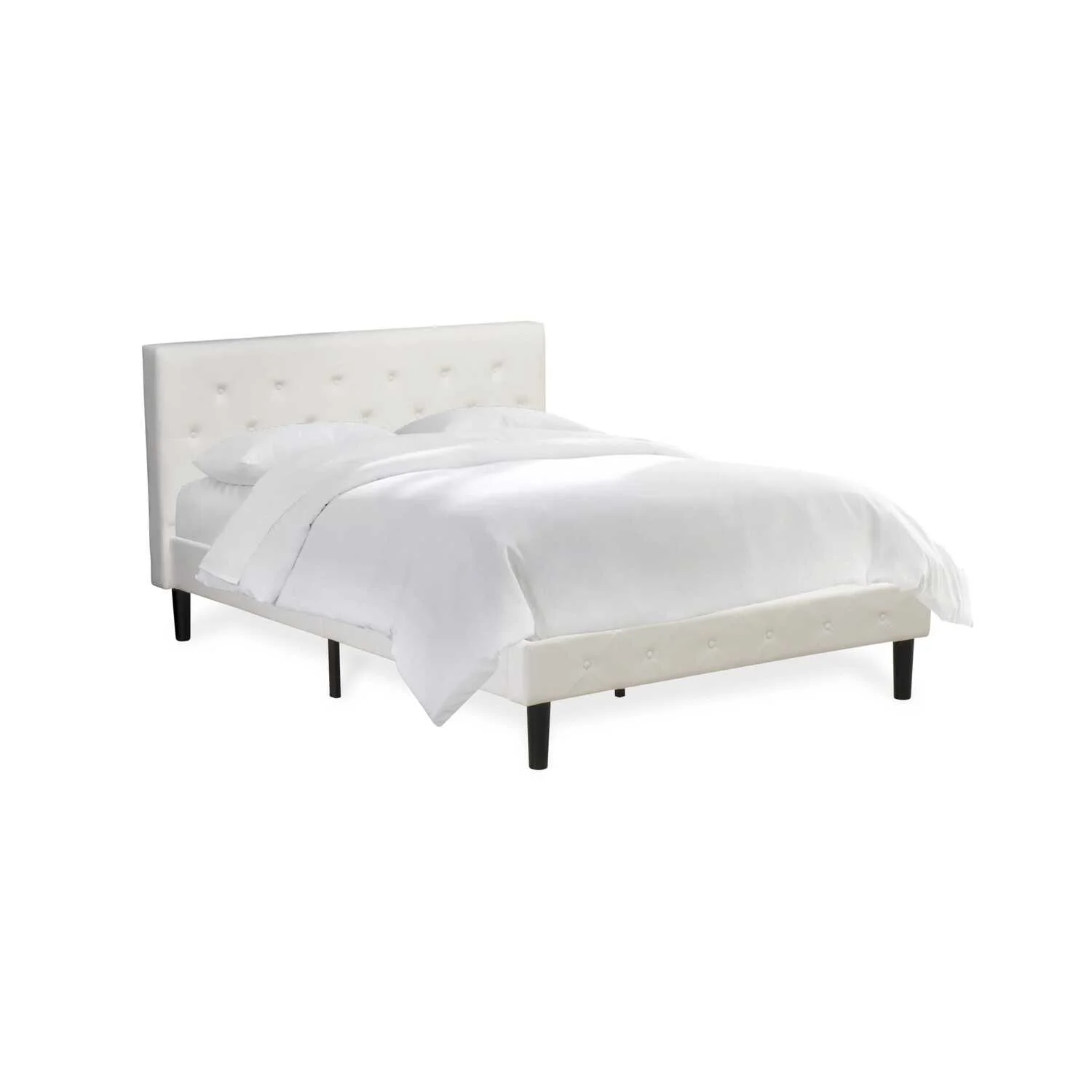 East West Furniture Nolan 2 Pieces Wood Full Bedroom Set in White/Clover Green