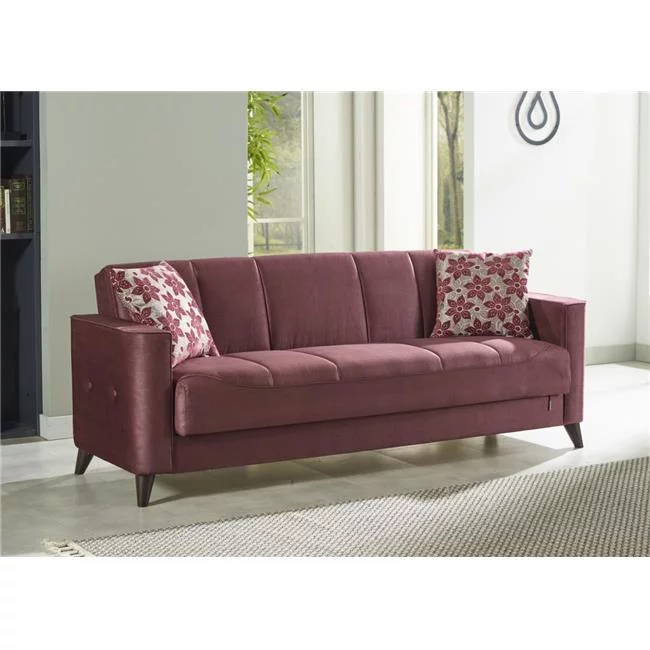 Furnia 32 x 85 x 33 in. Midas 3 Seat Sleeper, Dusty Rose