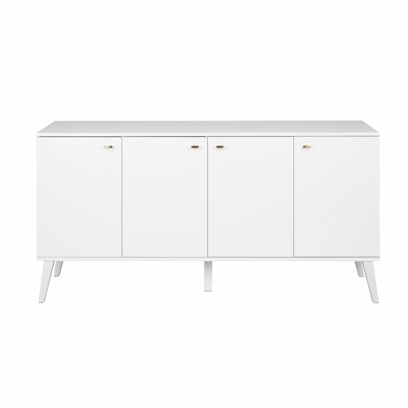Prepac Milo Mid-Century Modern 4-Door Buffet, Drifted Gray