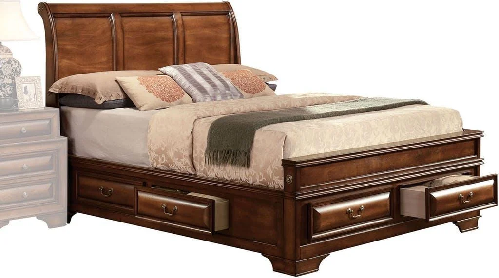 Brown Cherry Storage King Bedroom Set 3Pcs Konane 20444EK Acme Traditional