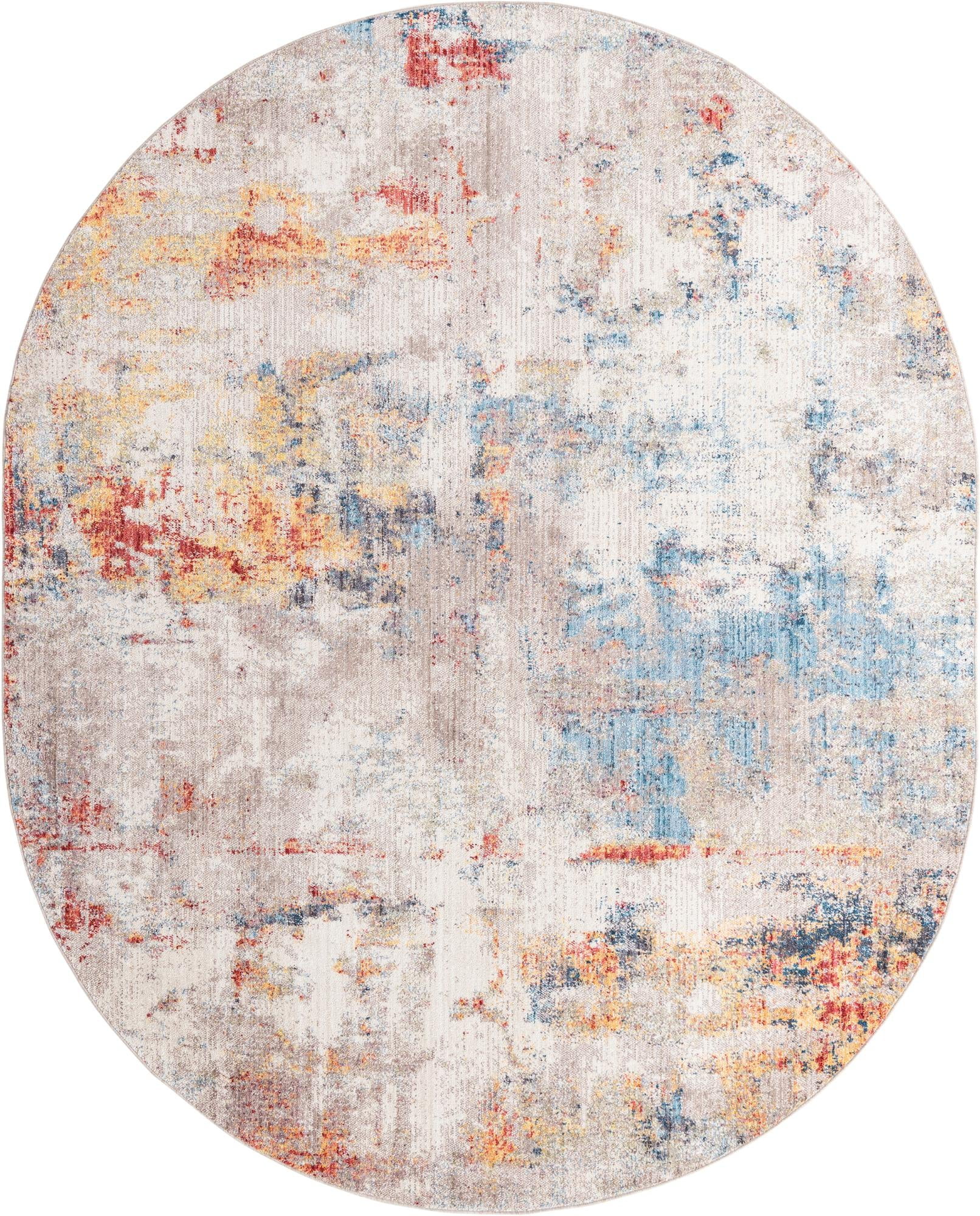Unique Loom Dispersive Rainbow Rug Multi/Beige 7' 11