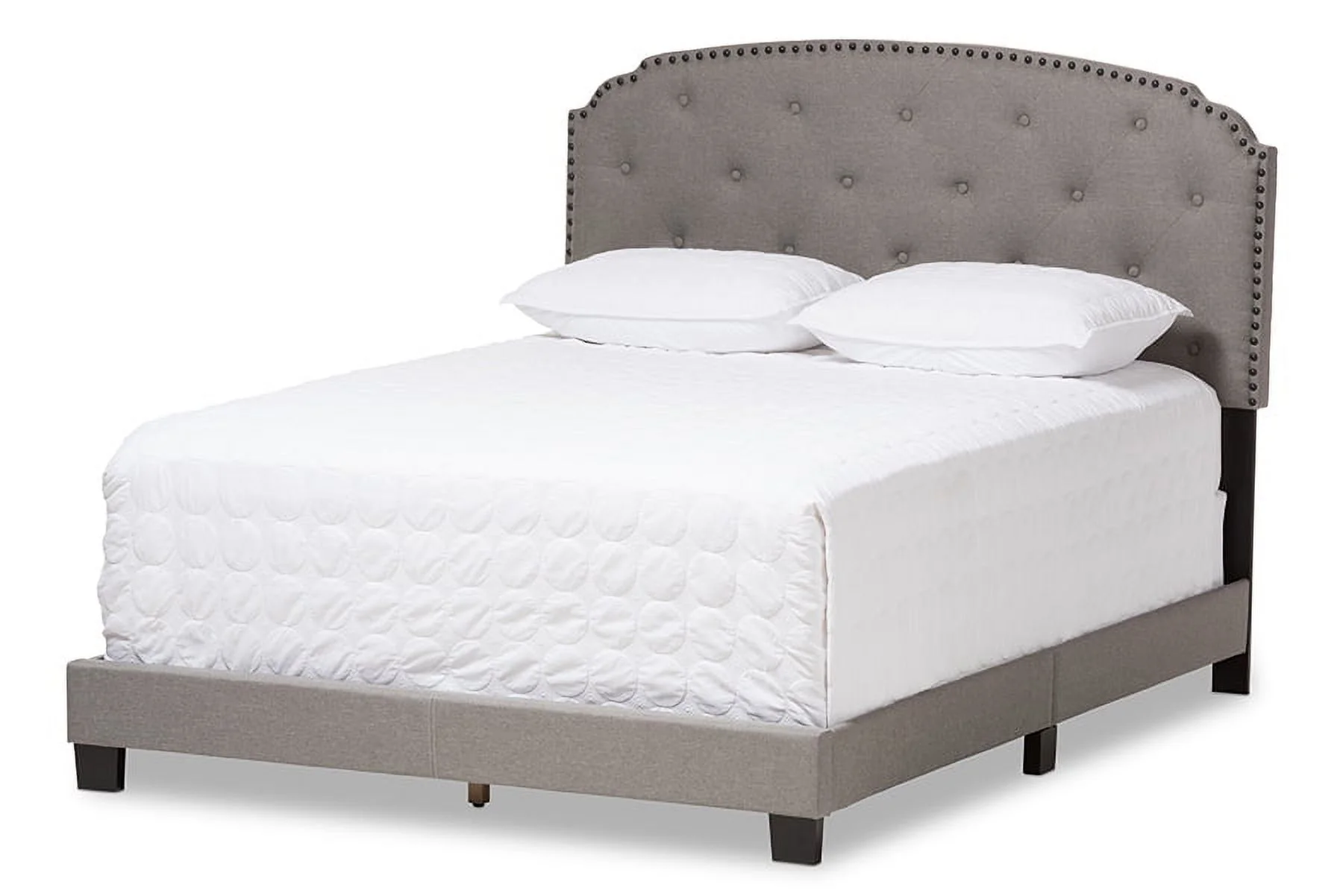 Baxton Studio Lexi Light Grey Fabric Upholstered Queen Size Bed