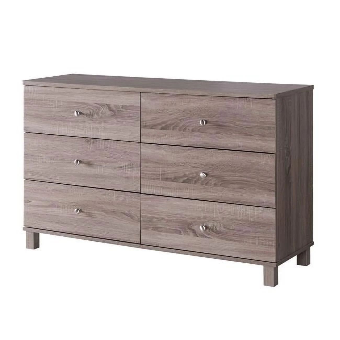 47.25 in. 6 Drawer Dresser with Straight Legs, Taupe Brown