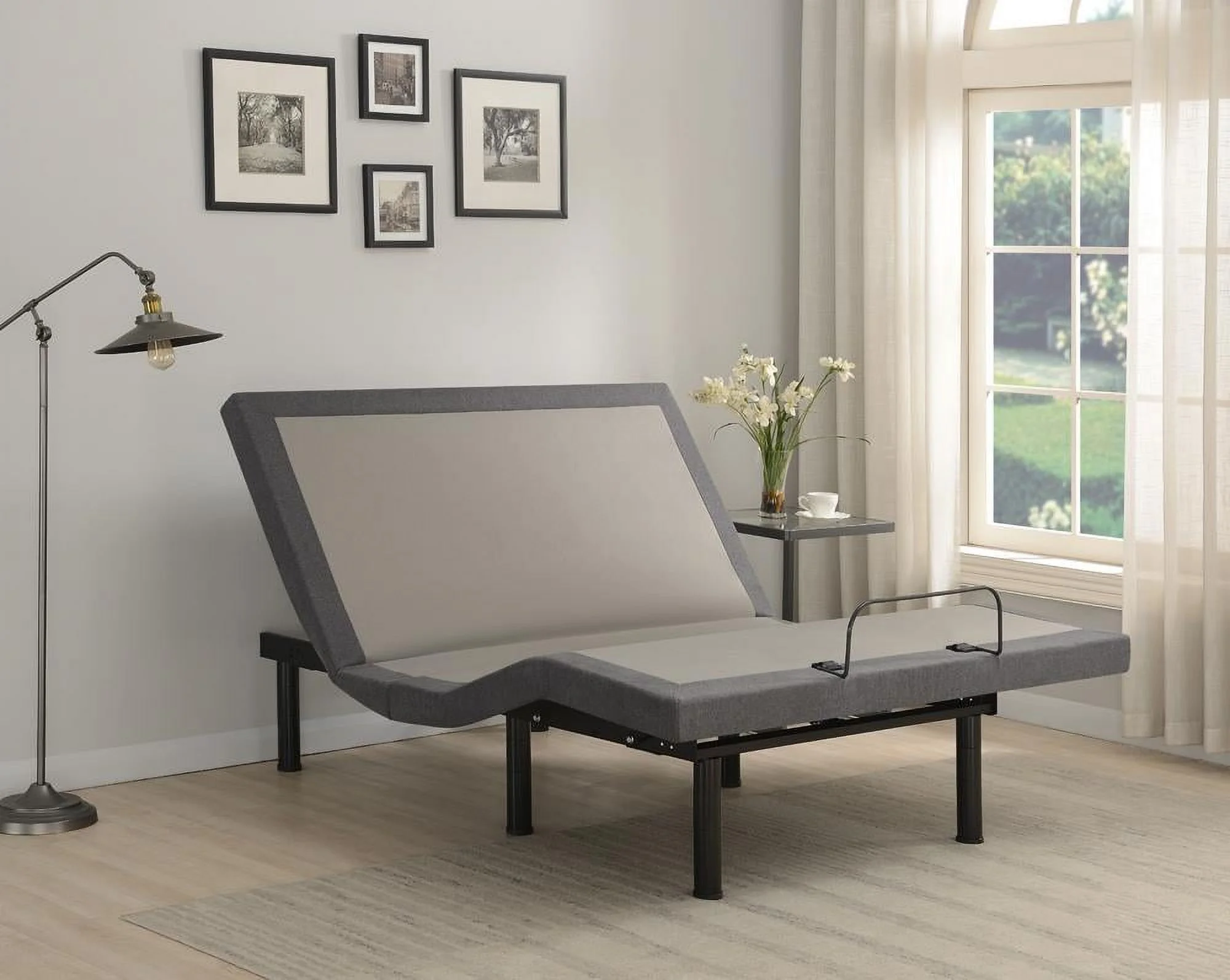 Clara Queen Adjustable Bed Base Grey and Black