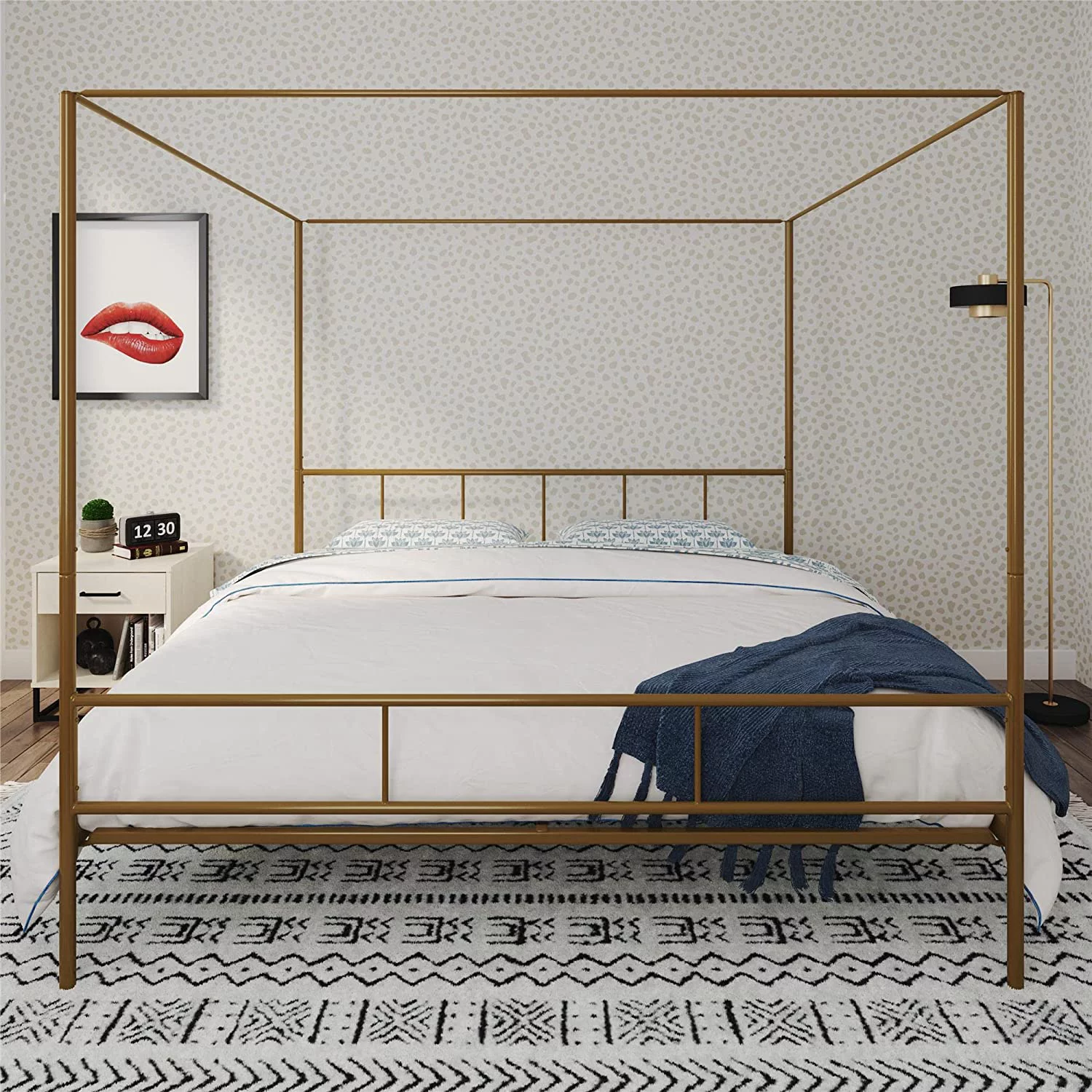 Marion Canopy Bed Frame  Black  King