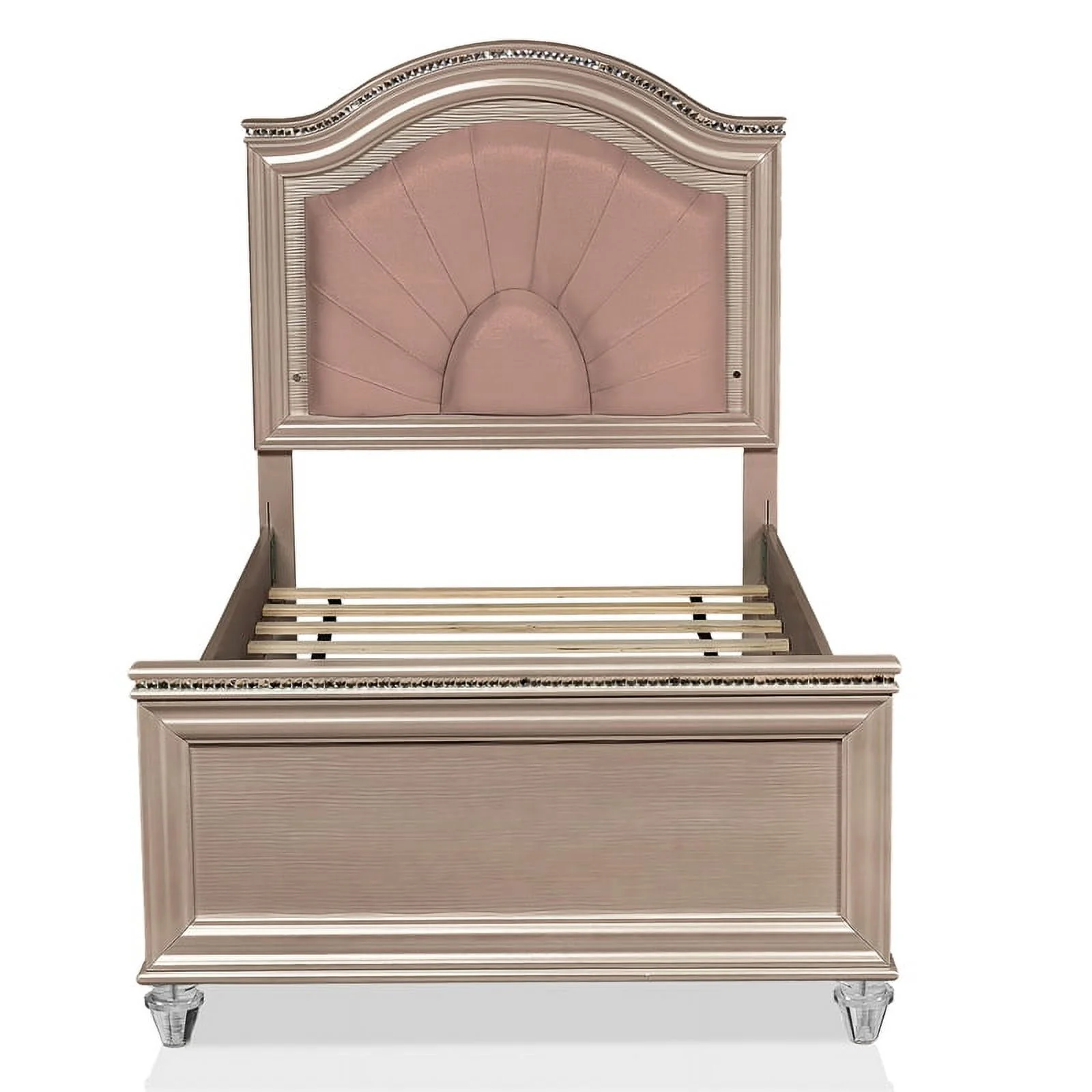 FOA Devado 3-Piece Rose Gold Solid Wood Bedroom Set - Twin + 2 Nightstands
