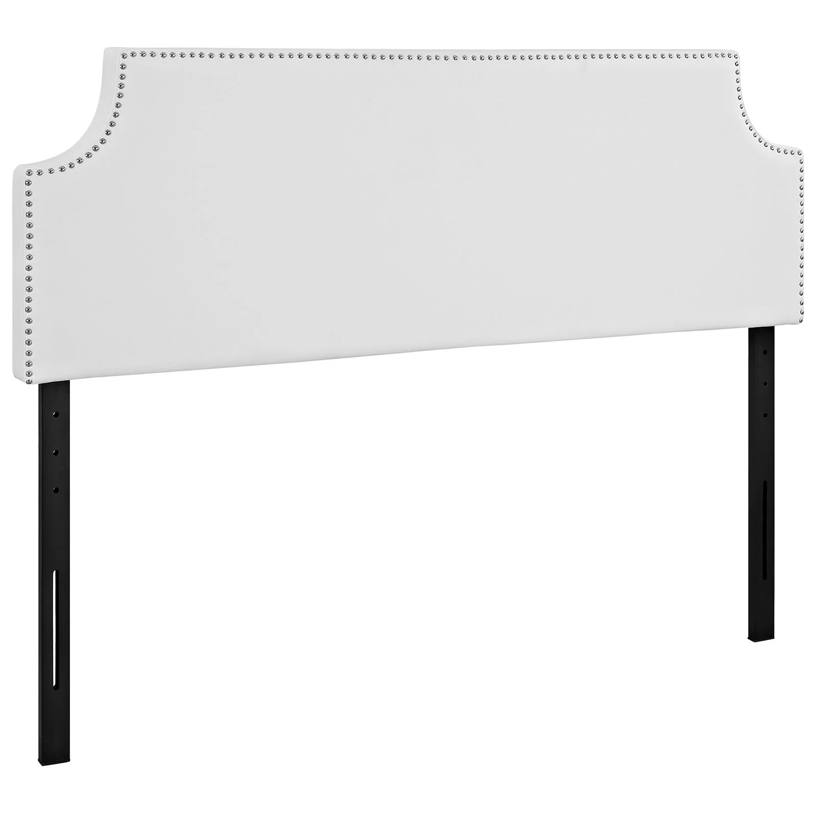 Modern Contemporary Urban Design Bedroom Queen Size Headboard, White, Faux Leather Wood