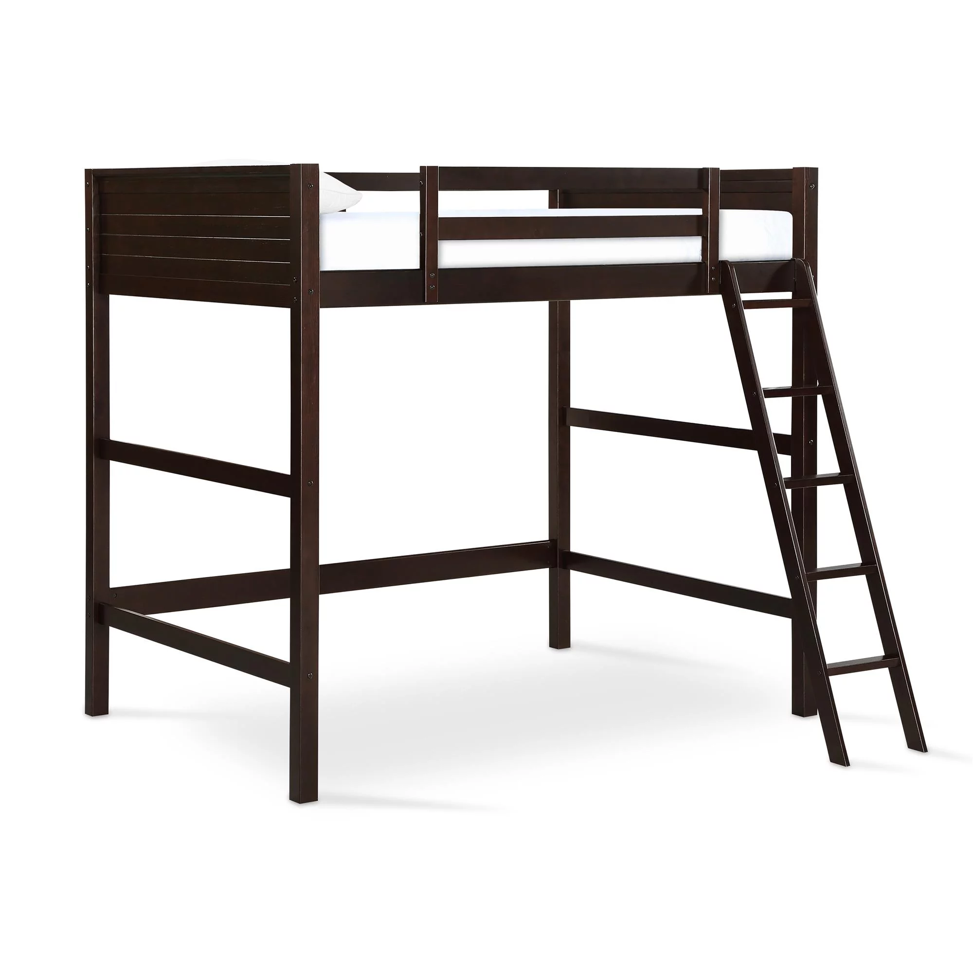 Your Zone Kiarah Full Size Loft Bed with Ladder, Espresso