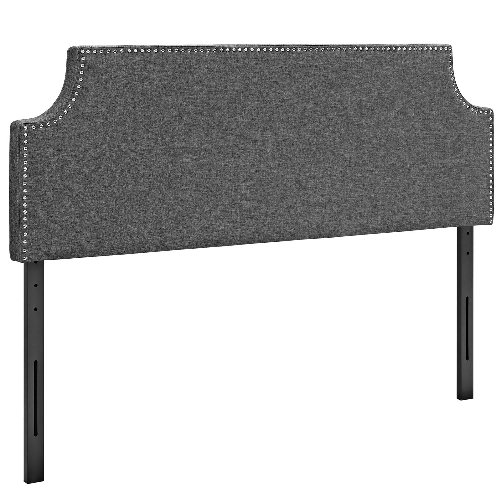 Modern Contemporary Urban Design Bedroom Full Size Headboard, Grey Gray, Fabric
