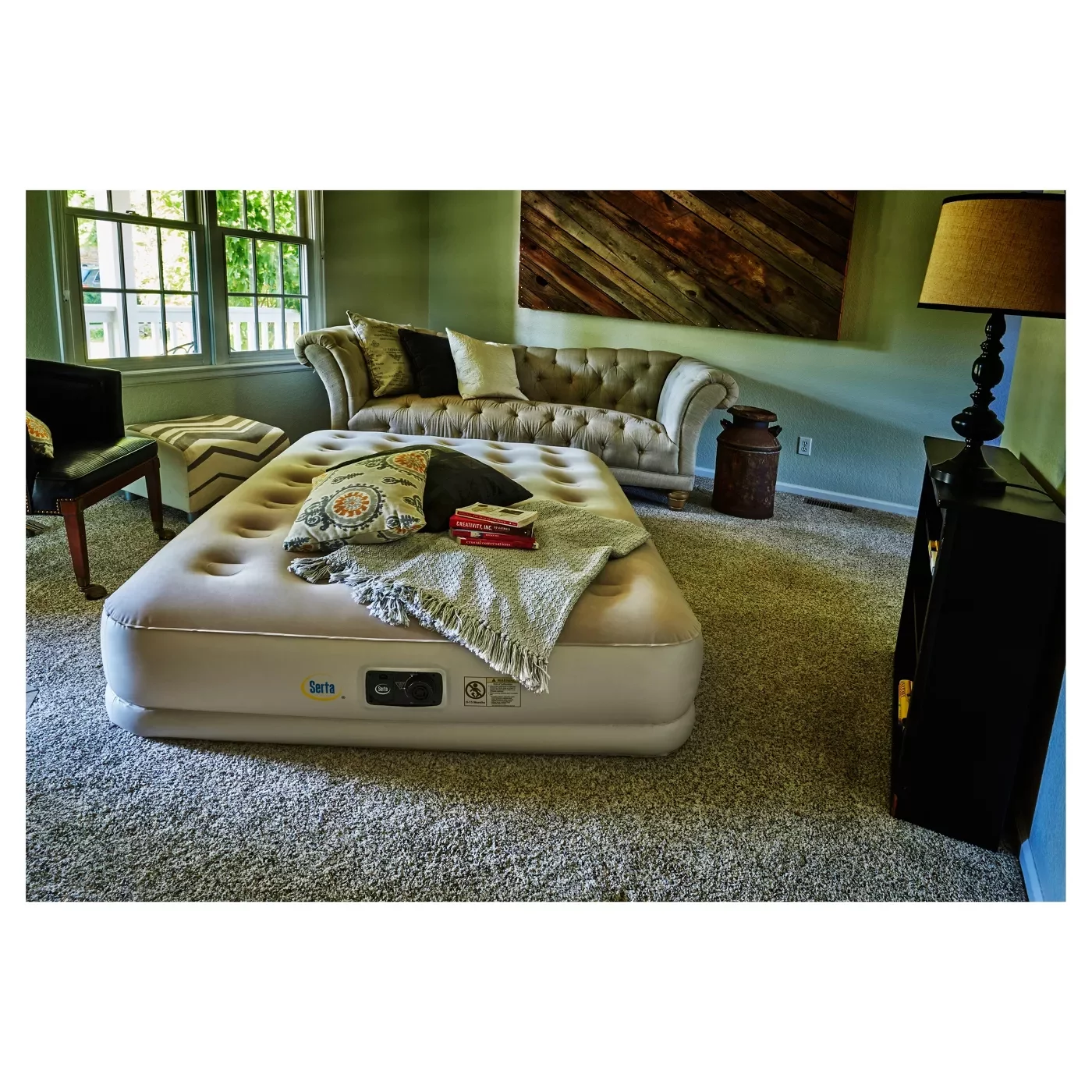 Serta Bed Raised Queen Size Airbed Internal Ac Pump - 16